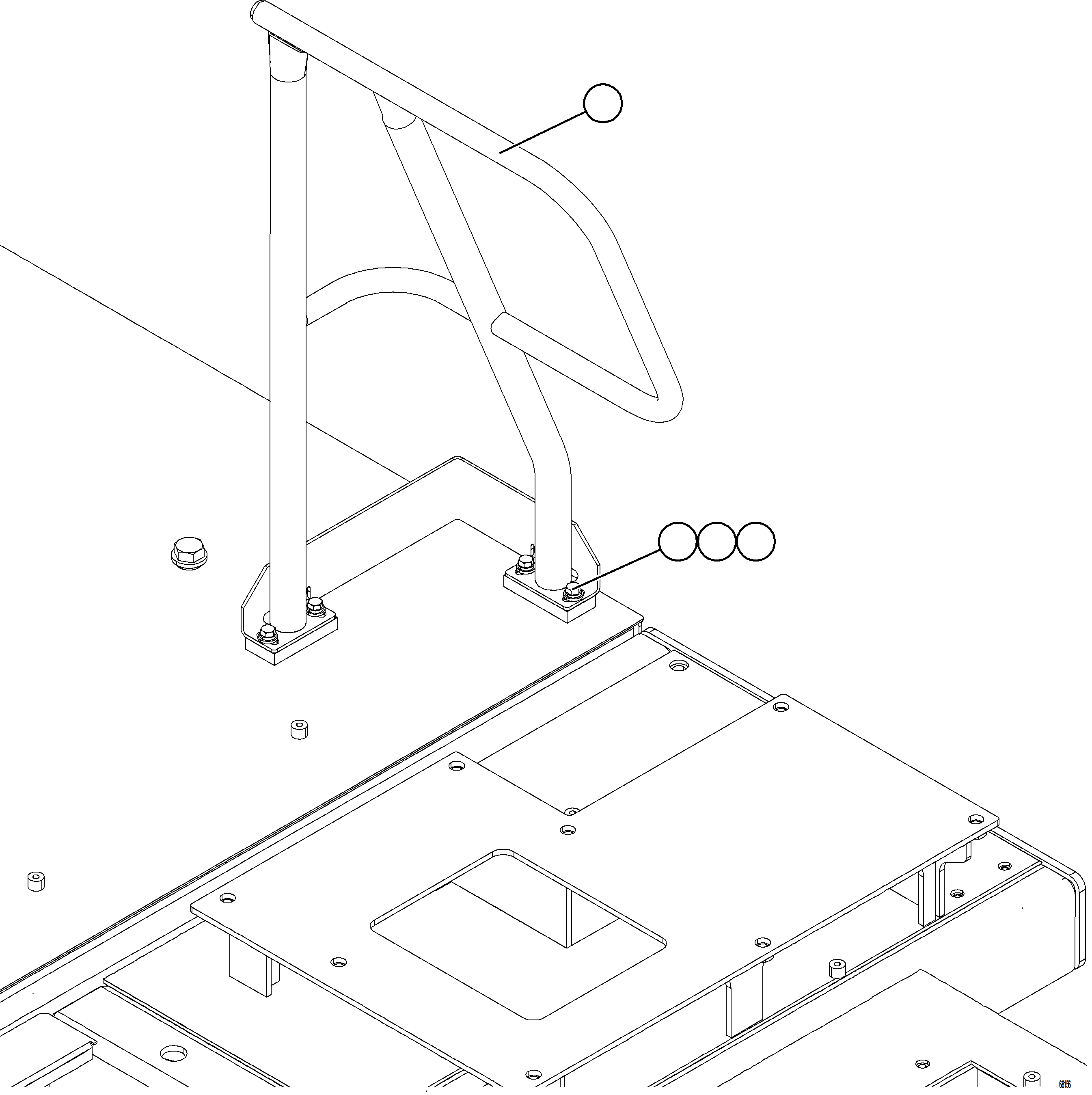 Komatsu parts book diagram for AFE78-CA 930E-5 S/N A40281  IOCC: RH DECK HANDRAILS    2/2