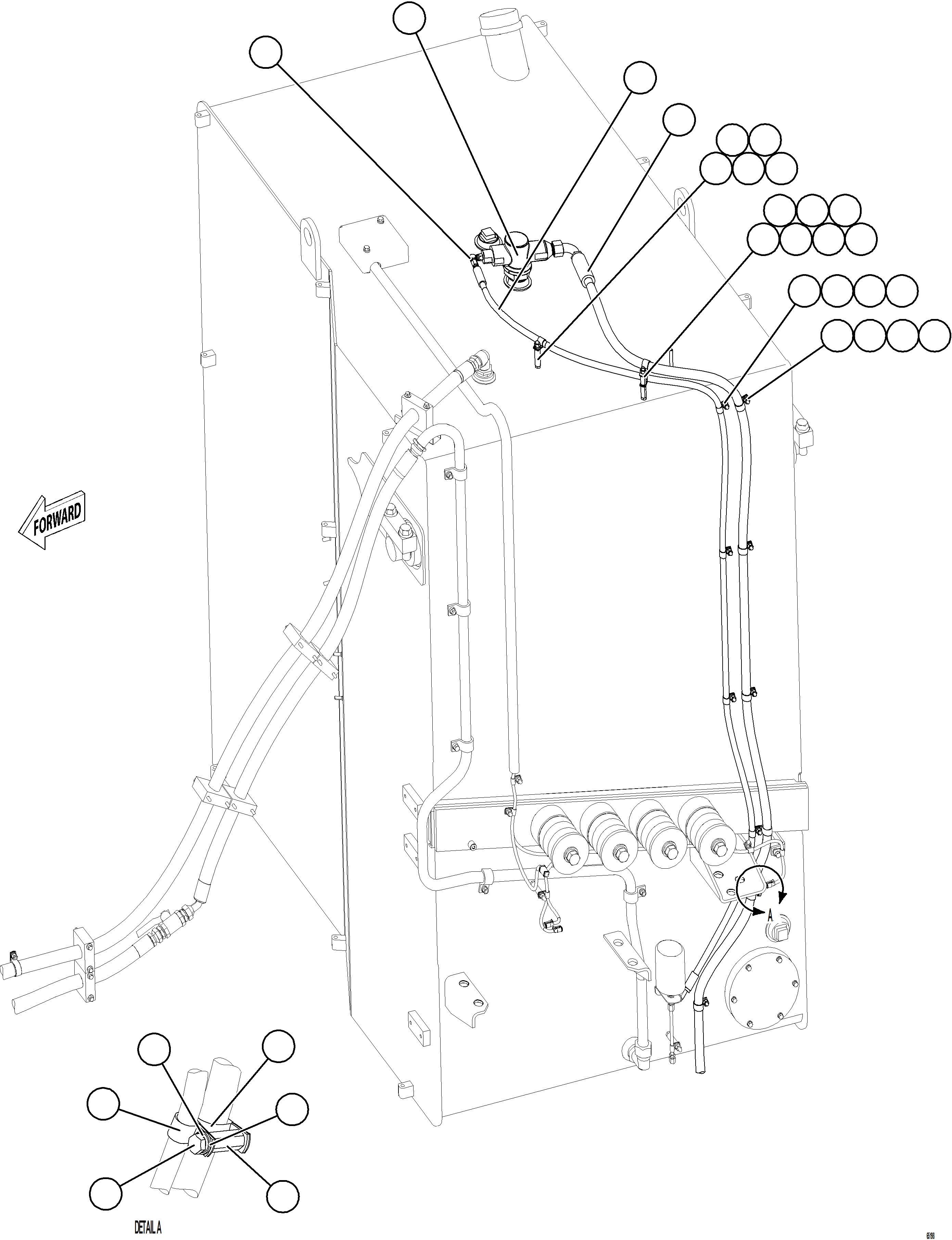 Komatsu parts book diagram for AFE78-CB 930E-5 S/N A40282 - A40283  BOLIDEN: FUEL SYSTEM PIPING    2/4