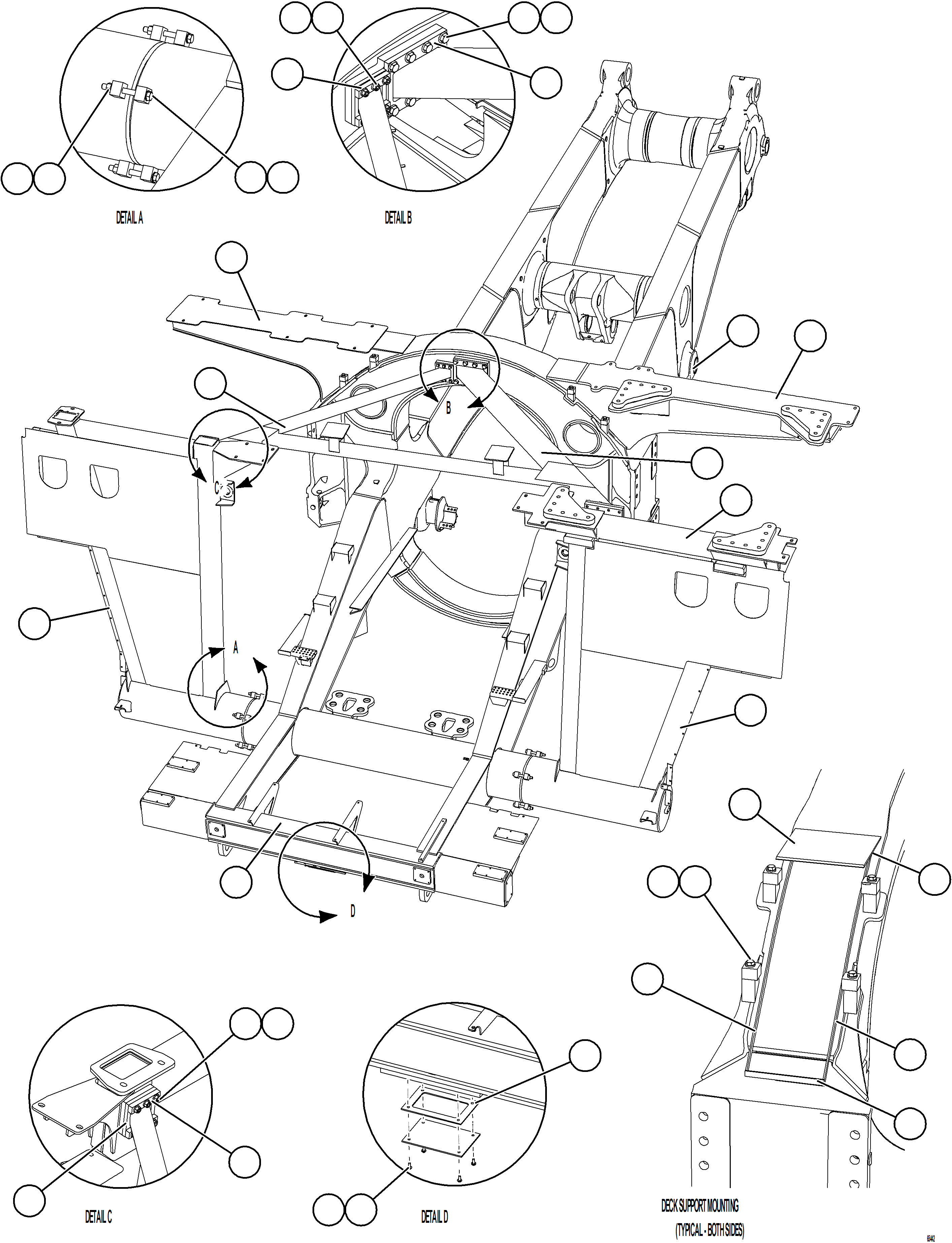 Komatsu parts book diagram for AFE78-CB 930E-5 S/N A40282 - A40283  BOLIDEN: FRAME & UPRIGHTS