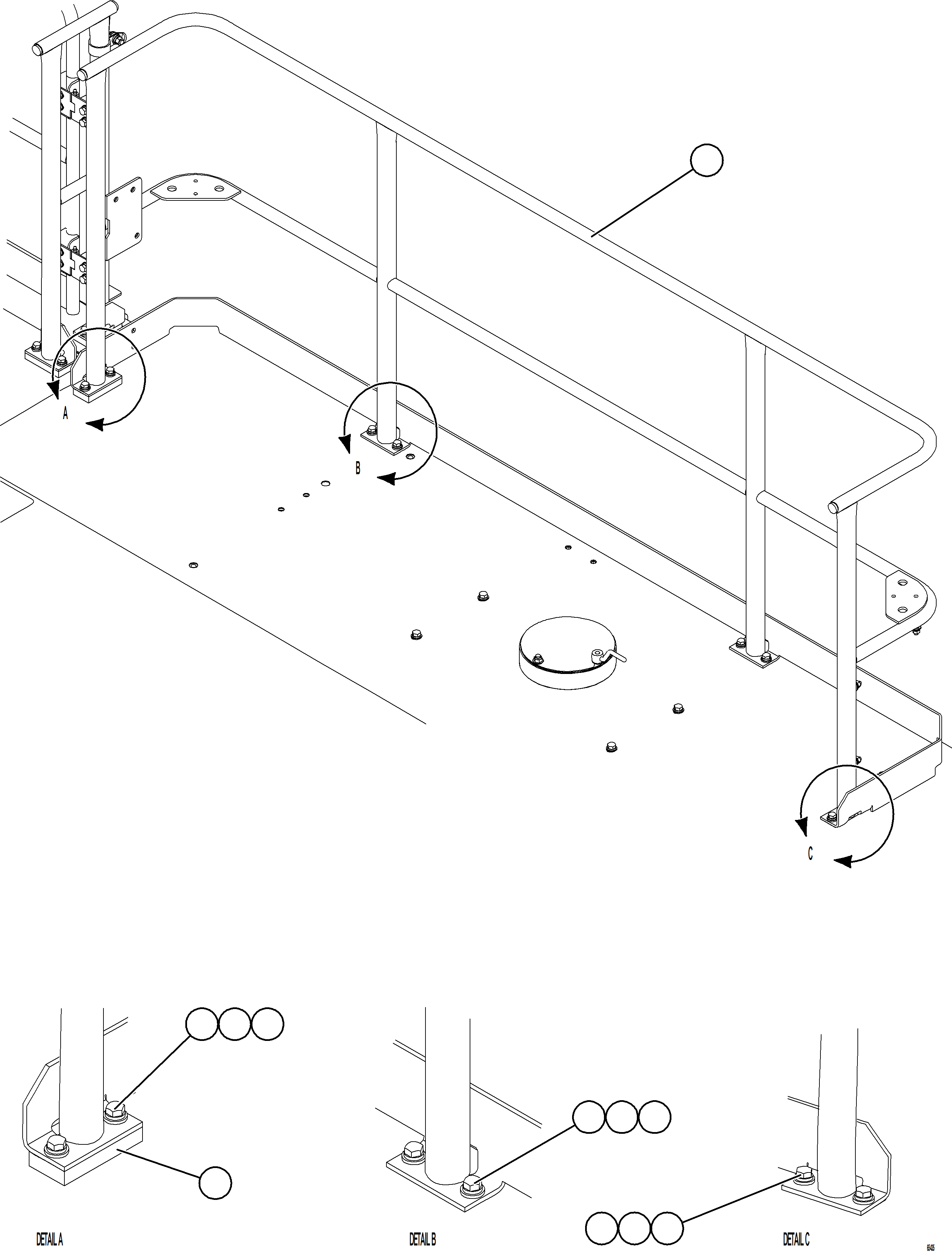 Komatsu parts book diagram for AFE78-CB 930E-5 S/N A40282 - A40283  BOLIDEN: GRILLE HANDRAIL