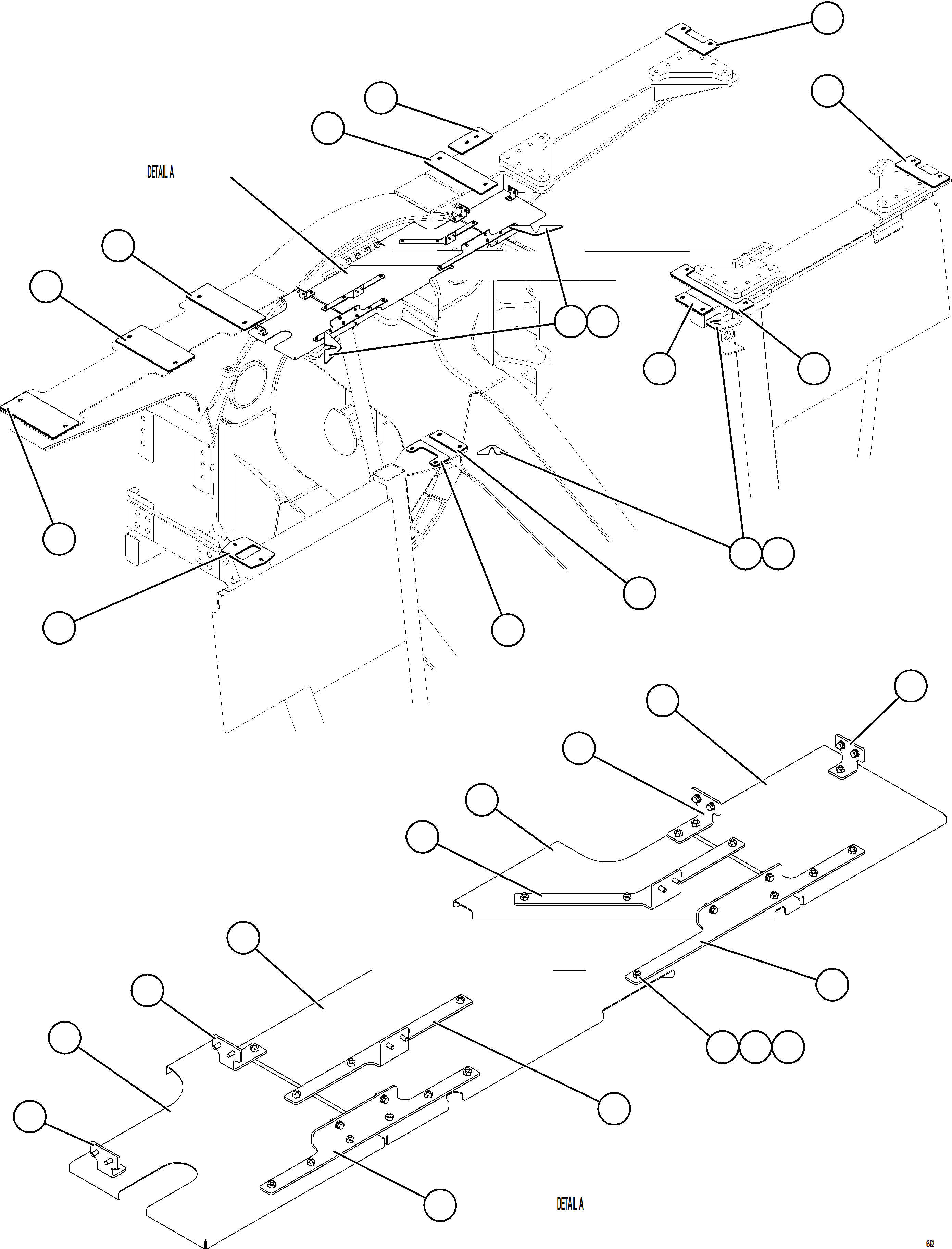 Komatsu parts book diagram for AFE78-CB 930E-5 S/N A40282 - A40283  BOLIDEN: CENTER DECK HEAT SHIELDS