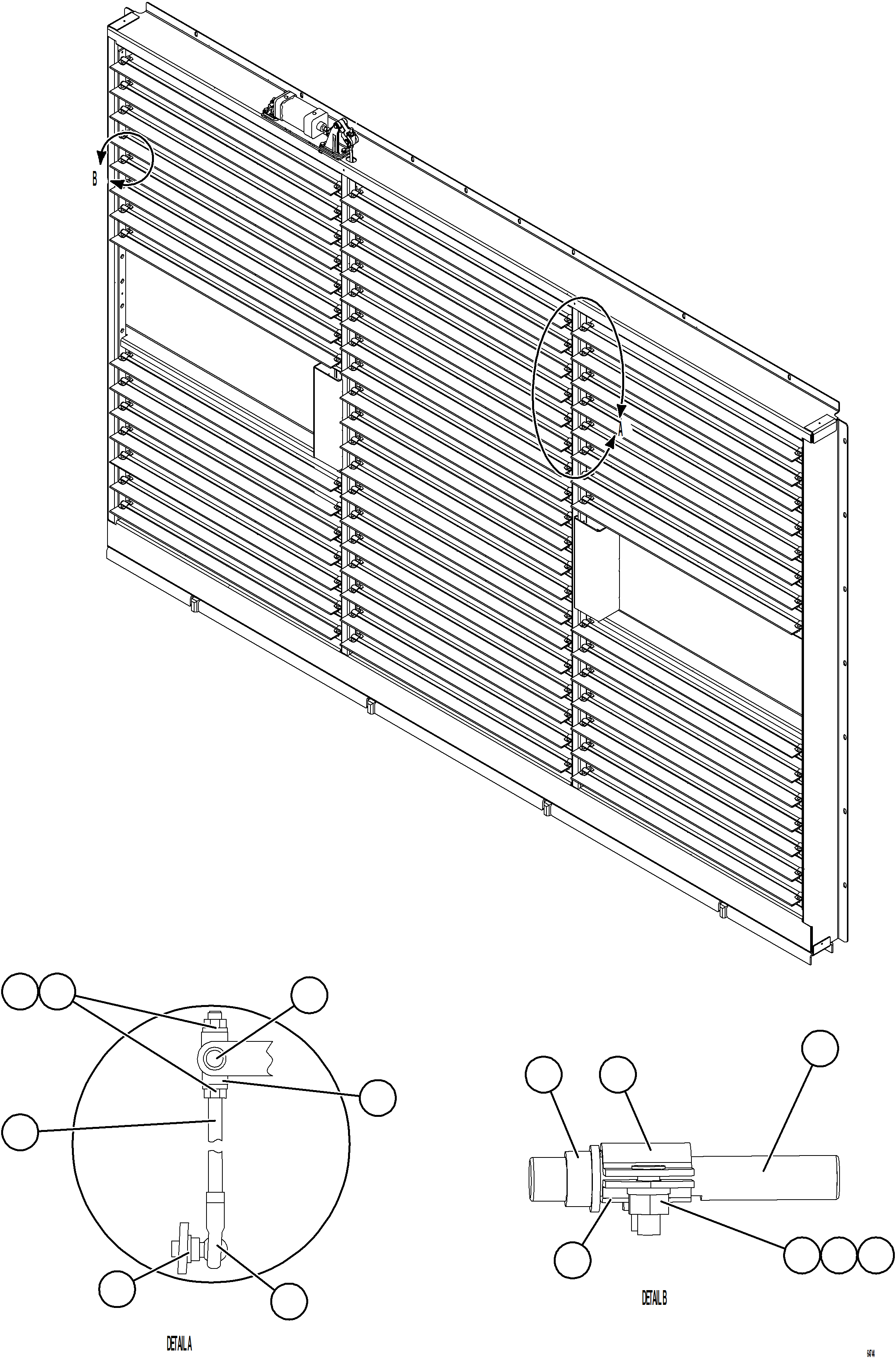 Komatsu parts book diagram for AFE78-CB 930E-5 S/N A40282 - A40283  BOLIDEN: RADIATOR SHUTTER ASSEMBLY    2/2    58F-03-40210
