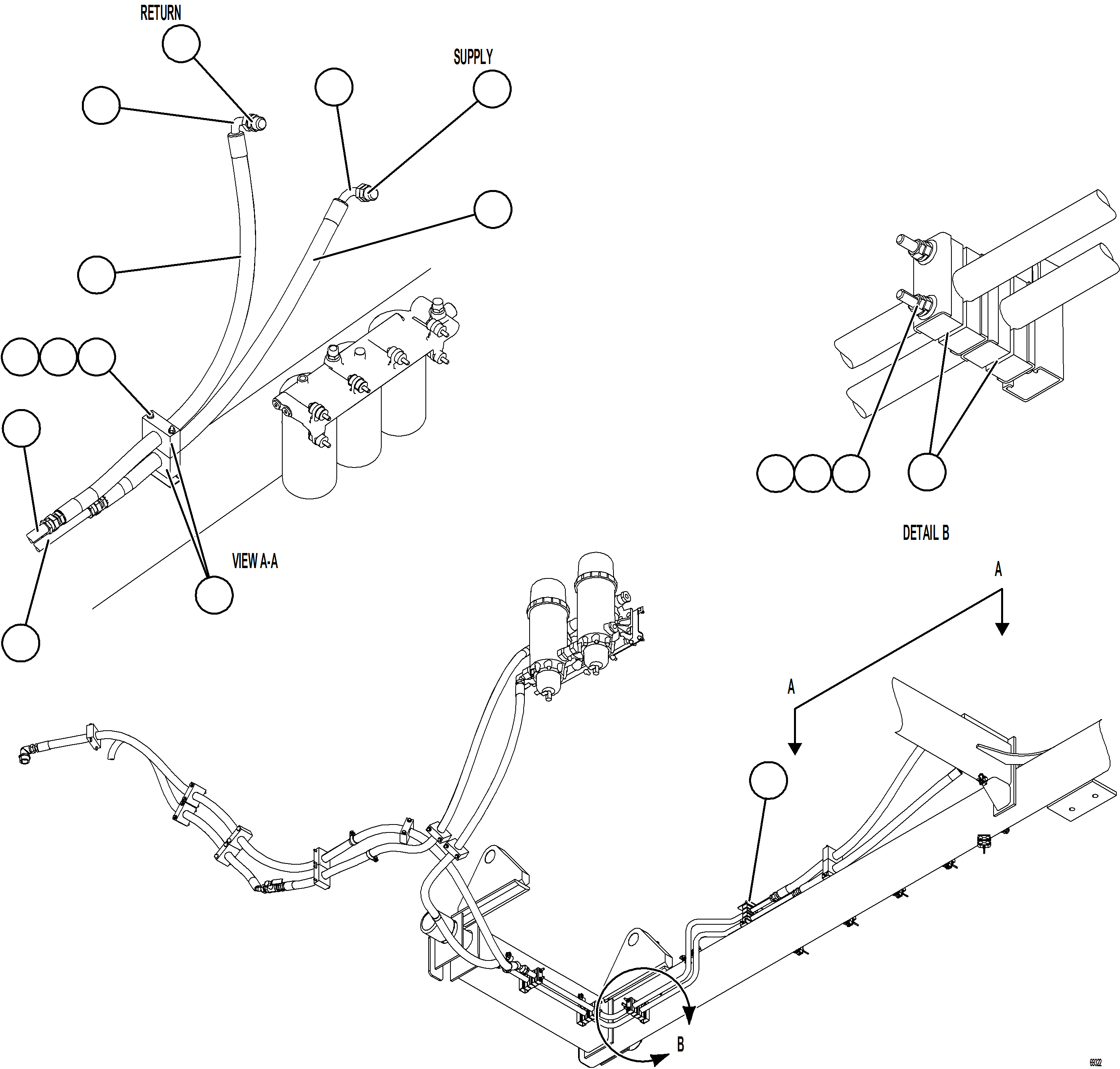 Komatsu parts book diagram for AFE78-CH 930E-5 S/N A40303 - A40306  BARRICK LUMWANA: FUEL SYSTEM PIPING    3/4