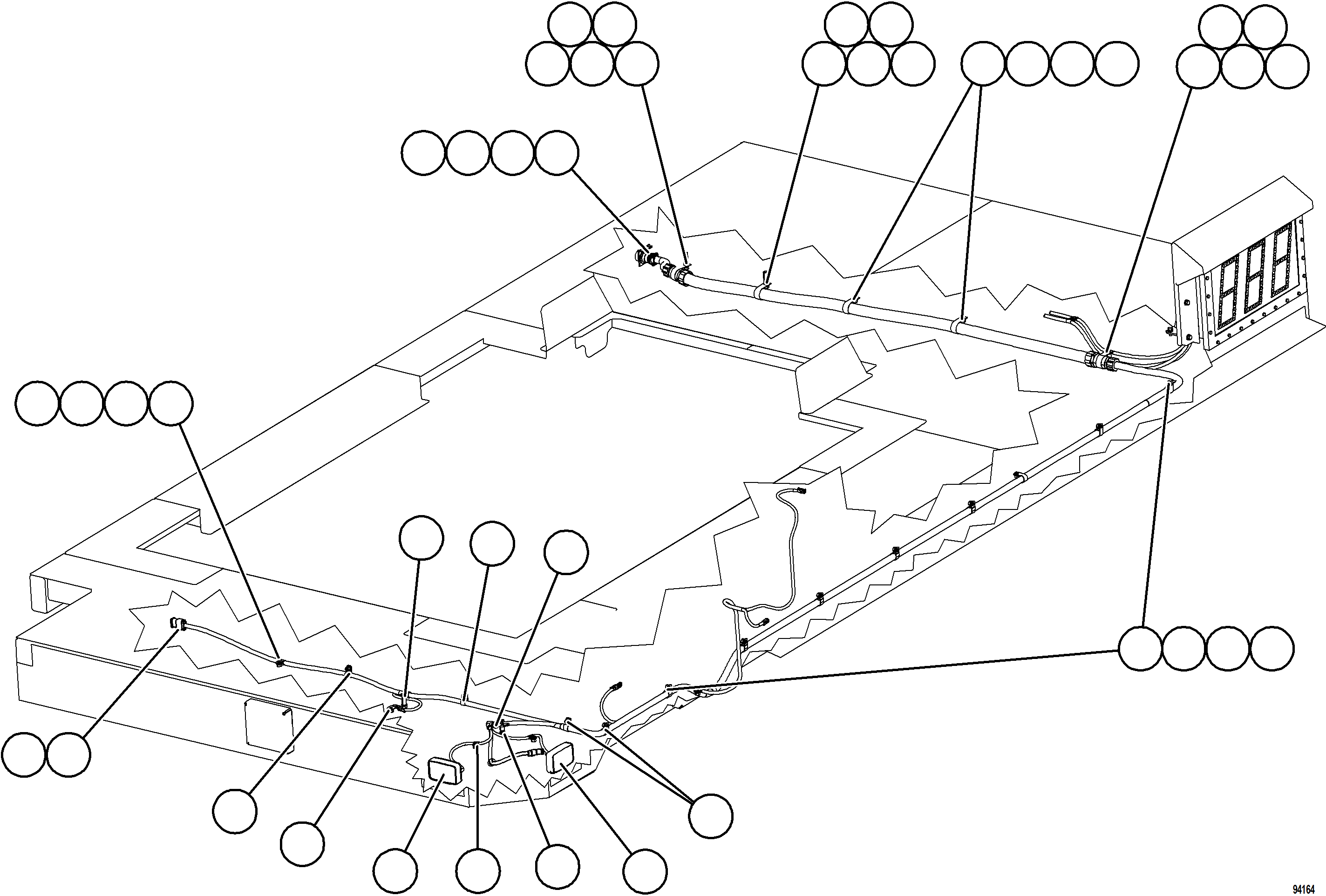 Komatsu parts book diagram for AFE78-CH 930E-5 S/N A40303 - A40306  BARRICK LUMWANA: LH DECK WIRING HARNESS & LIGHTS