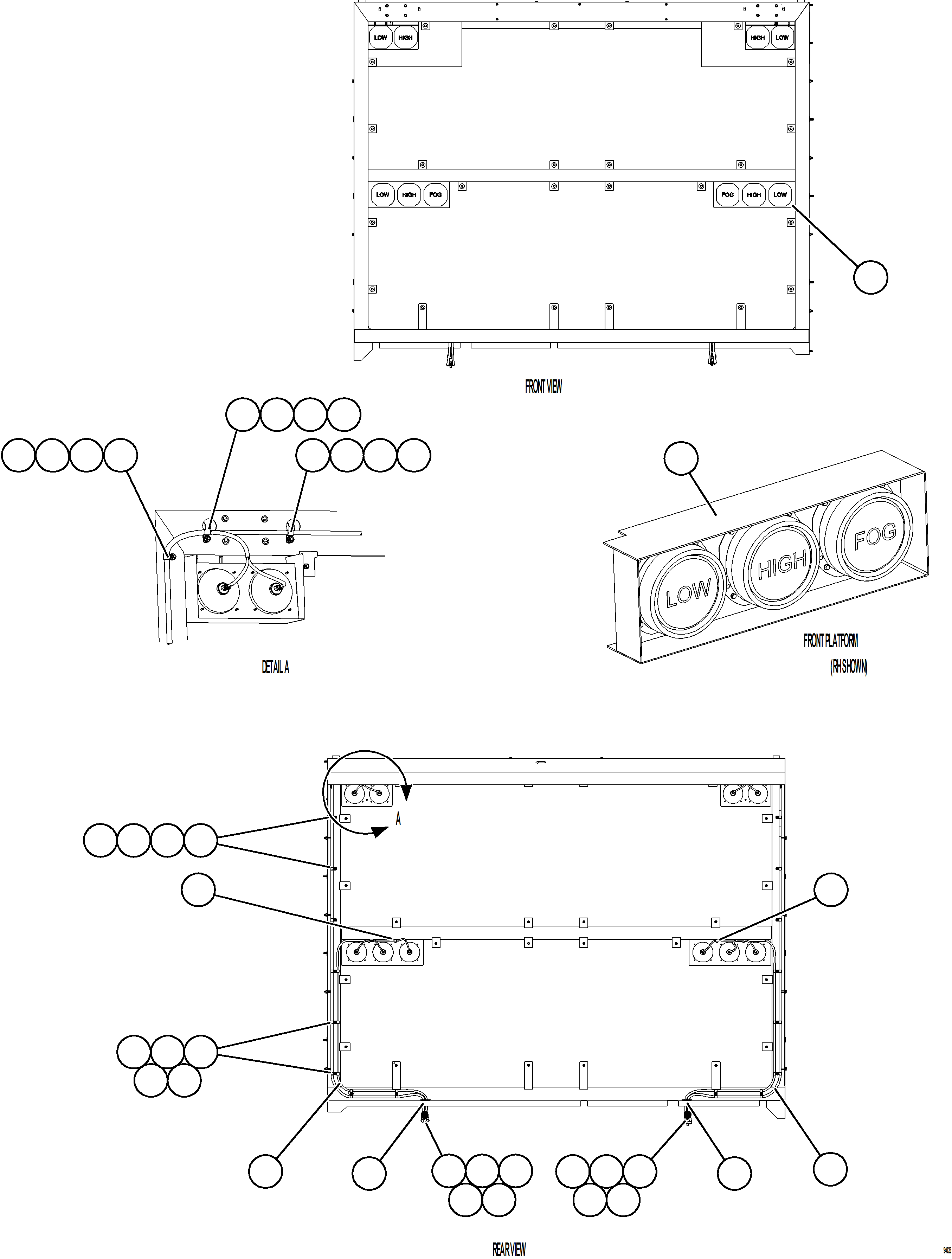 Komatsu parts book diagram for AFE78-CH 930E-5 S/N A40303 - A40306  BARRICK LUMWANA: HEADLIGHT WIRING HARNESS