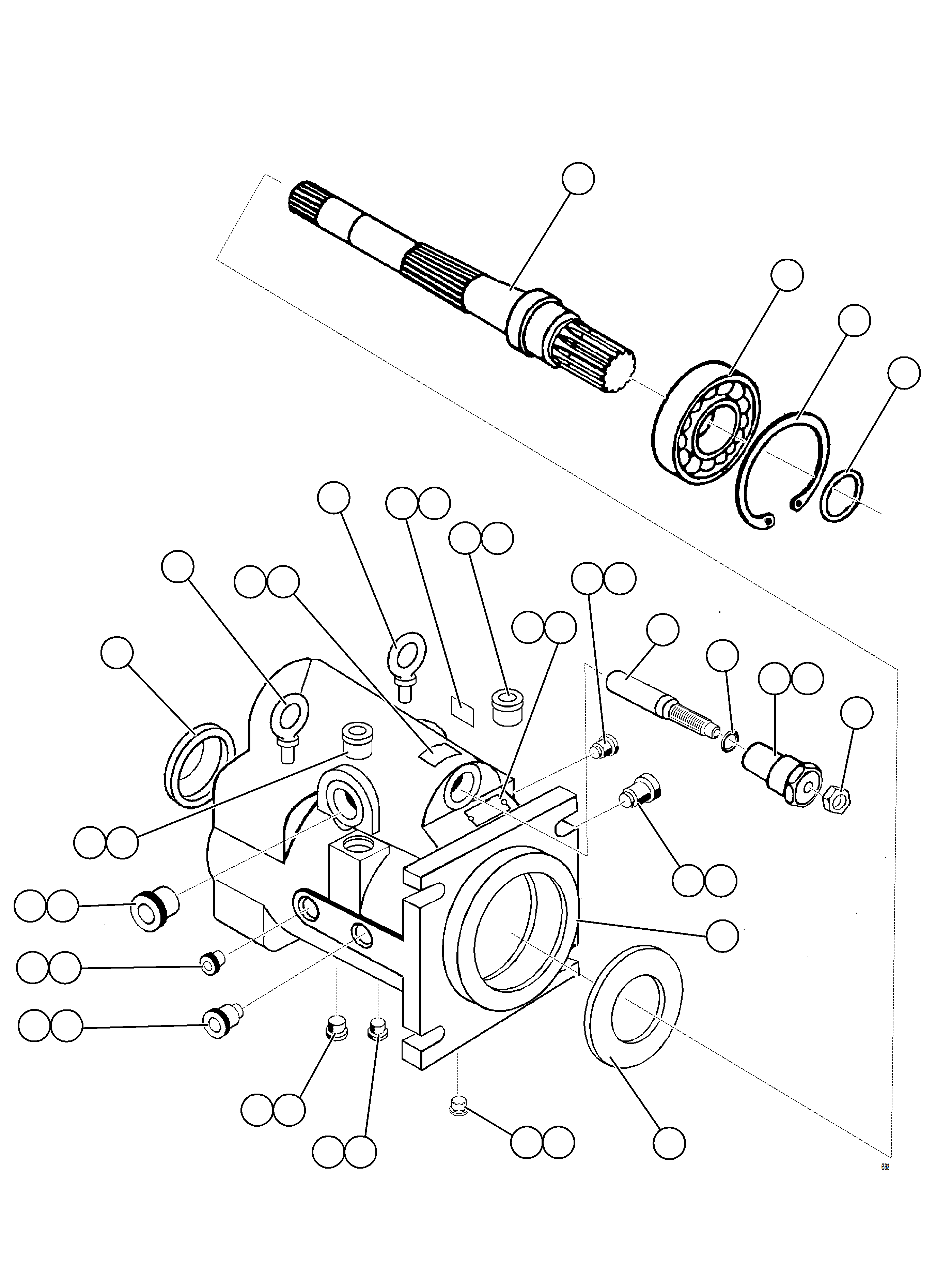 Komatsu parts book diagram for AFE78-CH 930E-5 S/N A40303 - A40306  BARRICK LUMWANA: STEERING PUMP HOUSING (FRONT)   58C-60-00080