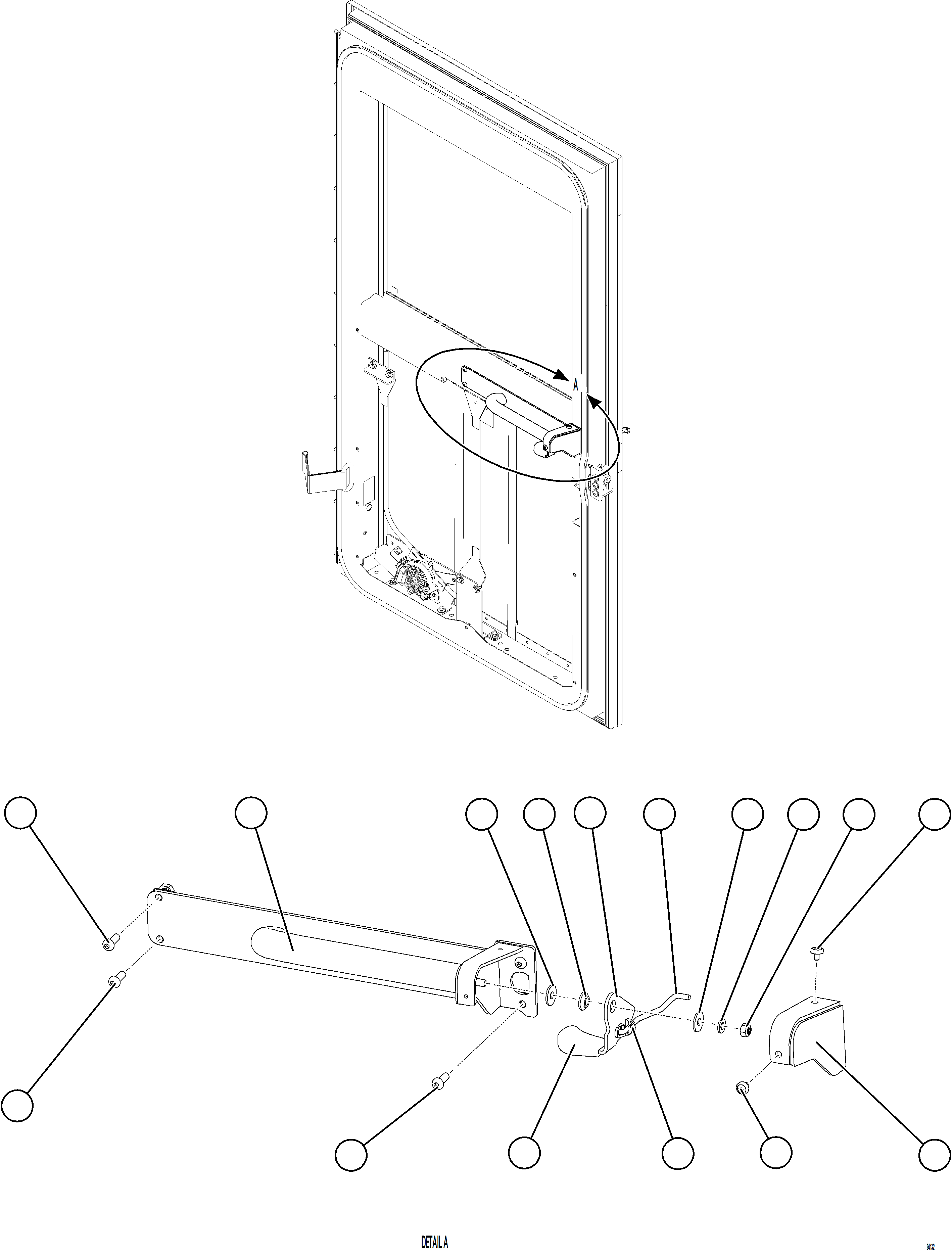 Komatsu parts book diagram for AFE78-CH 930E-5 S/N A40303 - A40306  BARRICK LUMWANA: DOOR ASSEMBLY - LH    2/2    58E-54-30627