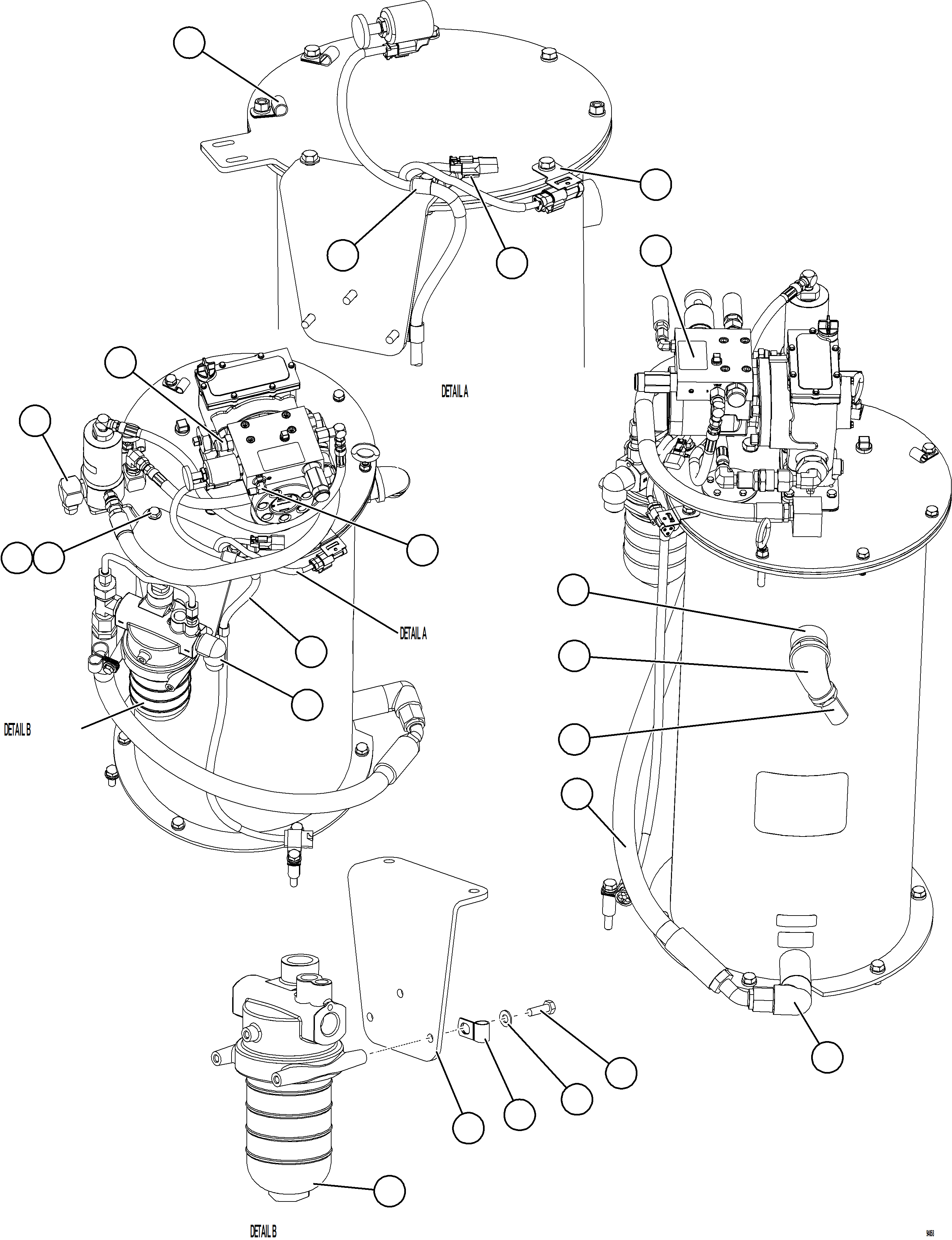 Komatsu parts book diagram for AFE78-CH 930E-5 S/N A40303 - A40306  BARRICK LUMWANA: LUBRICATION PUMP SUB-ASSEMBLY    1/2