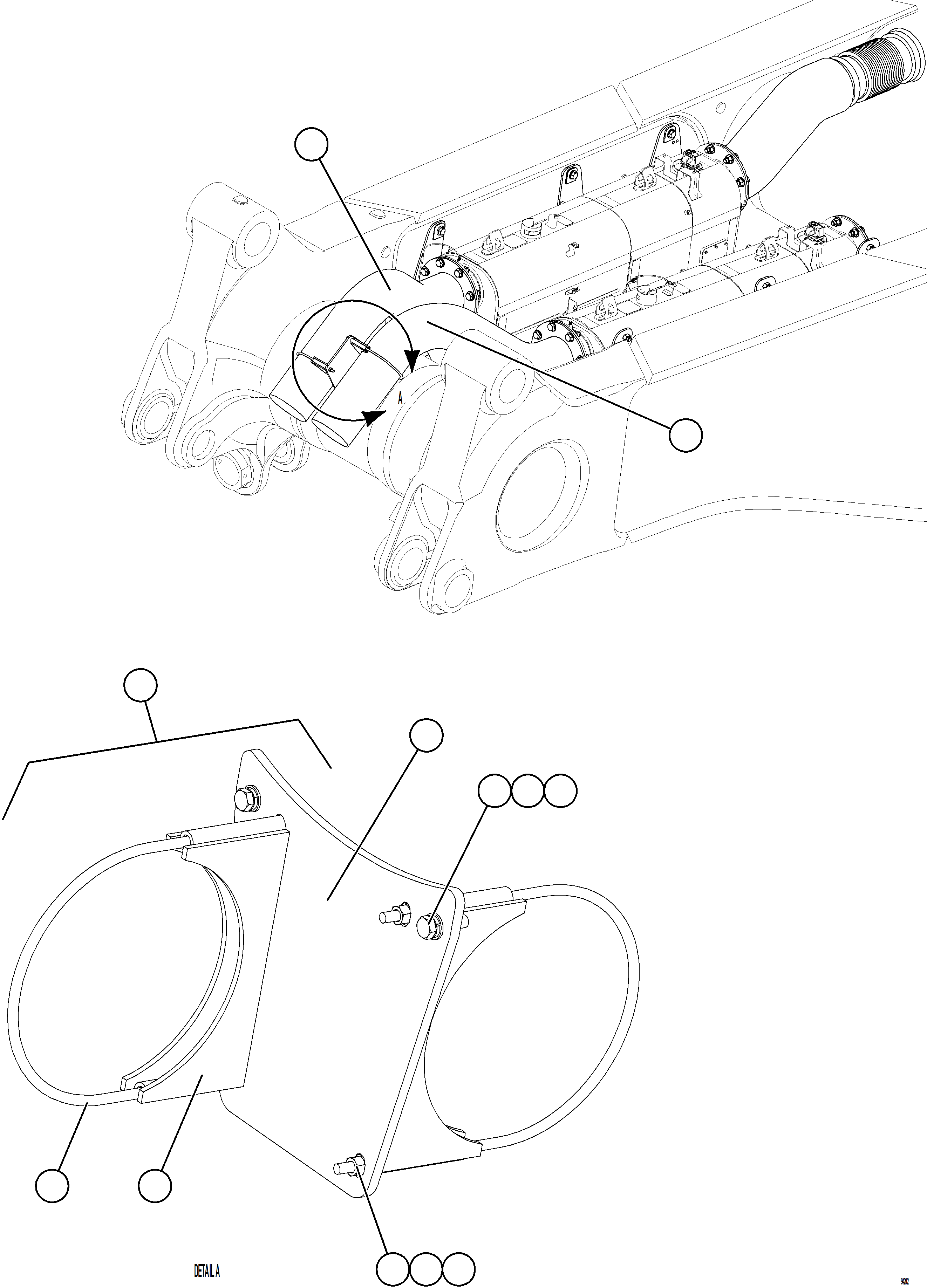 Komatsu parts book diagram for AFE78-CT 930E-5 S/N A40318 - A40321  SMS: EXHAUST PIPING - REAR    2/2