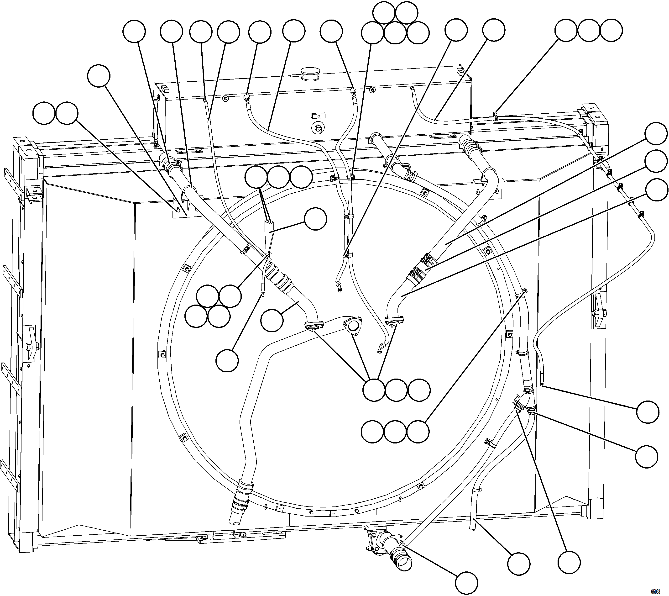 Komatsu parts book diagram for AFE78-CT 930E-5 S/N A40318 - A40321  SMS: RADIATOR PIPING    1/4