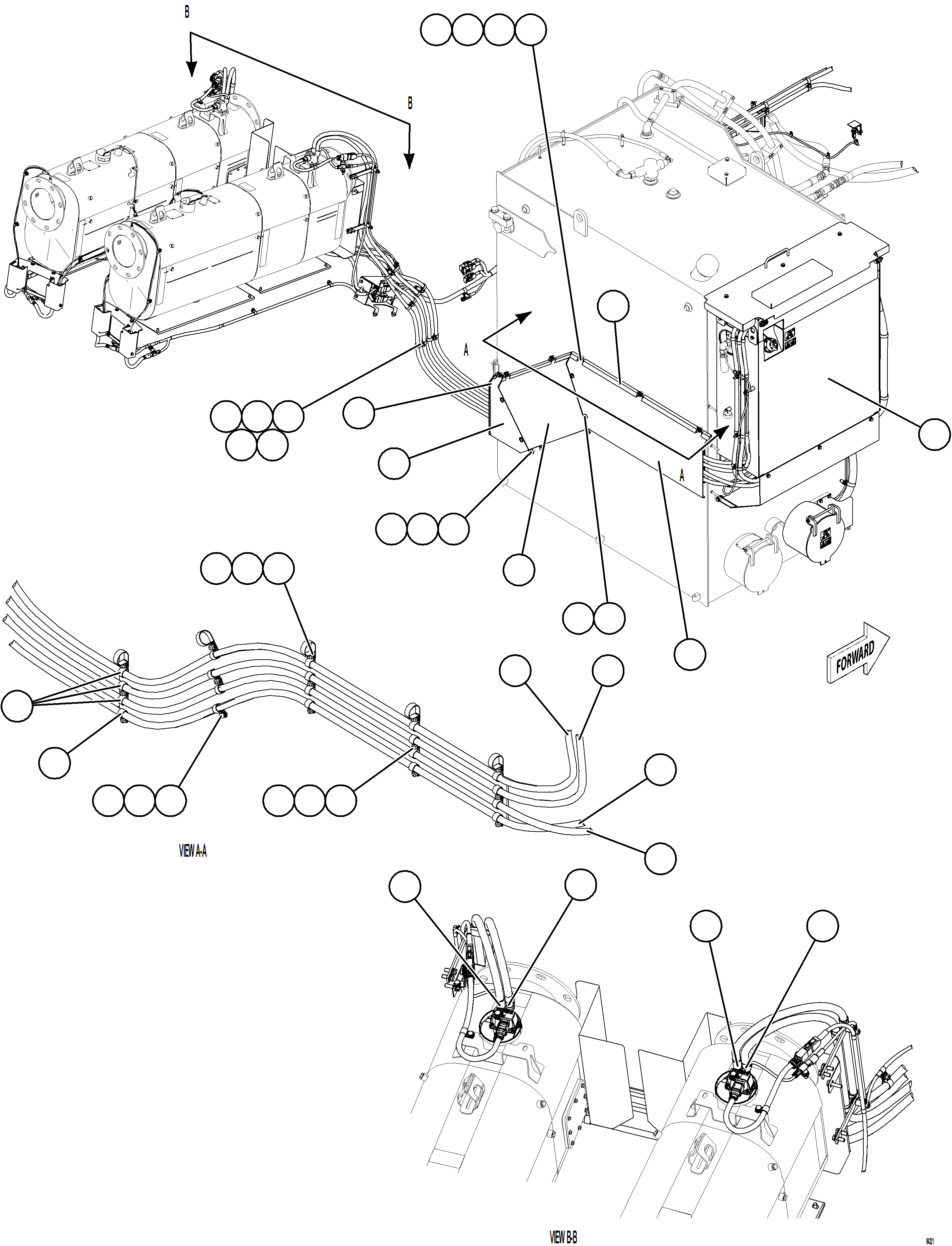Komatsu parts book diagram for AFE78-CT 930E-5 S/N A40318 - A40321  SMS: DEF TANK INSTALLATION
