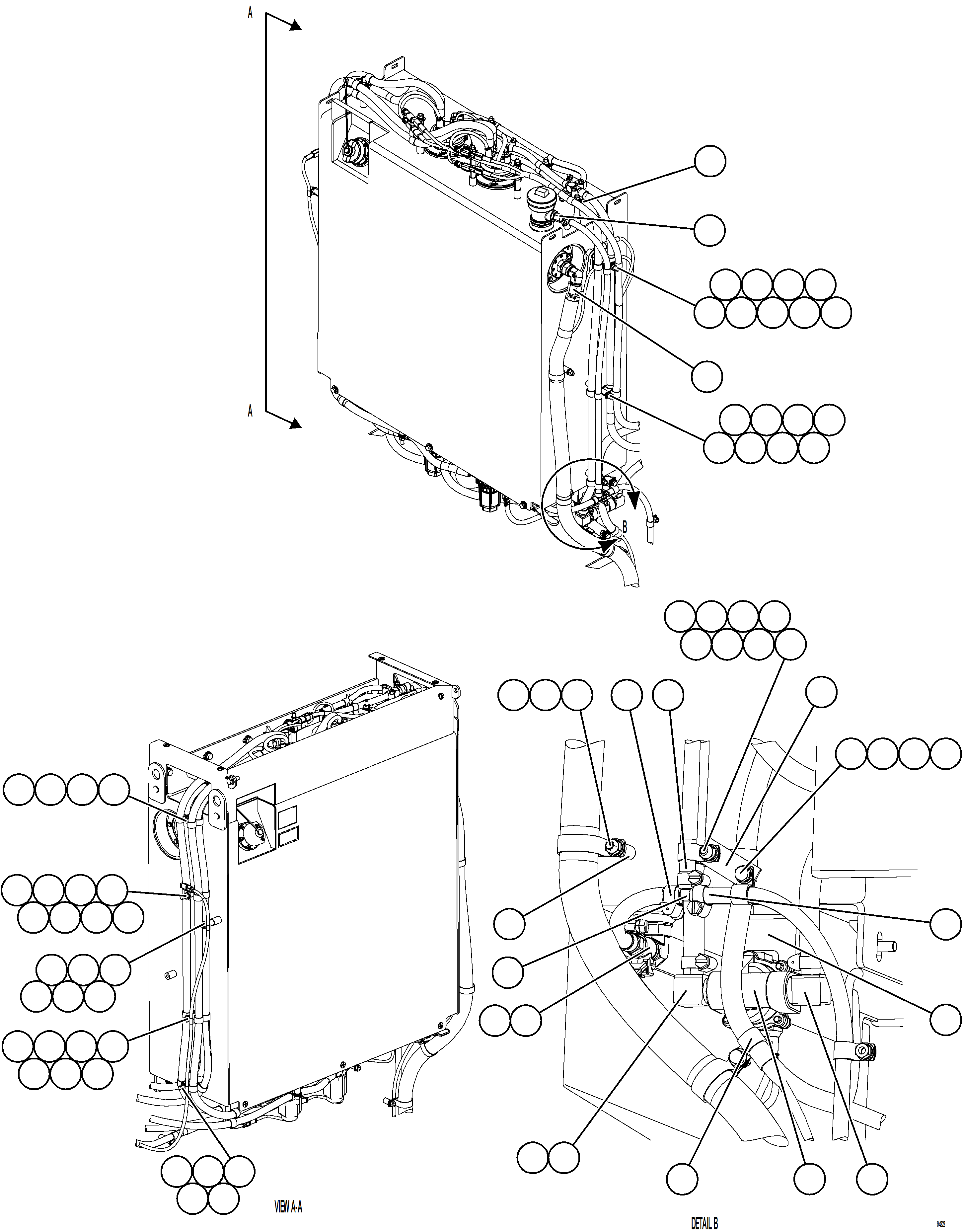 Komatsu parts book diagram for AFE78-CT 930E-5 S/N A40318 - A40321  SMS: DEF TANK HOSE CONNECTION - SIDES