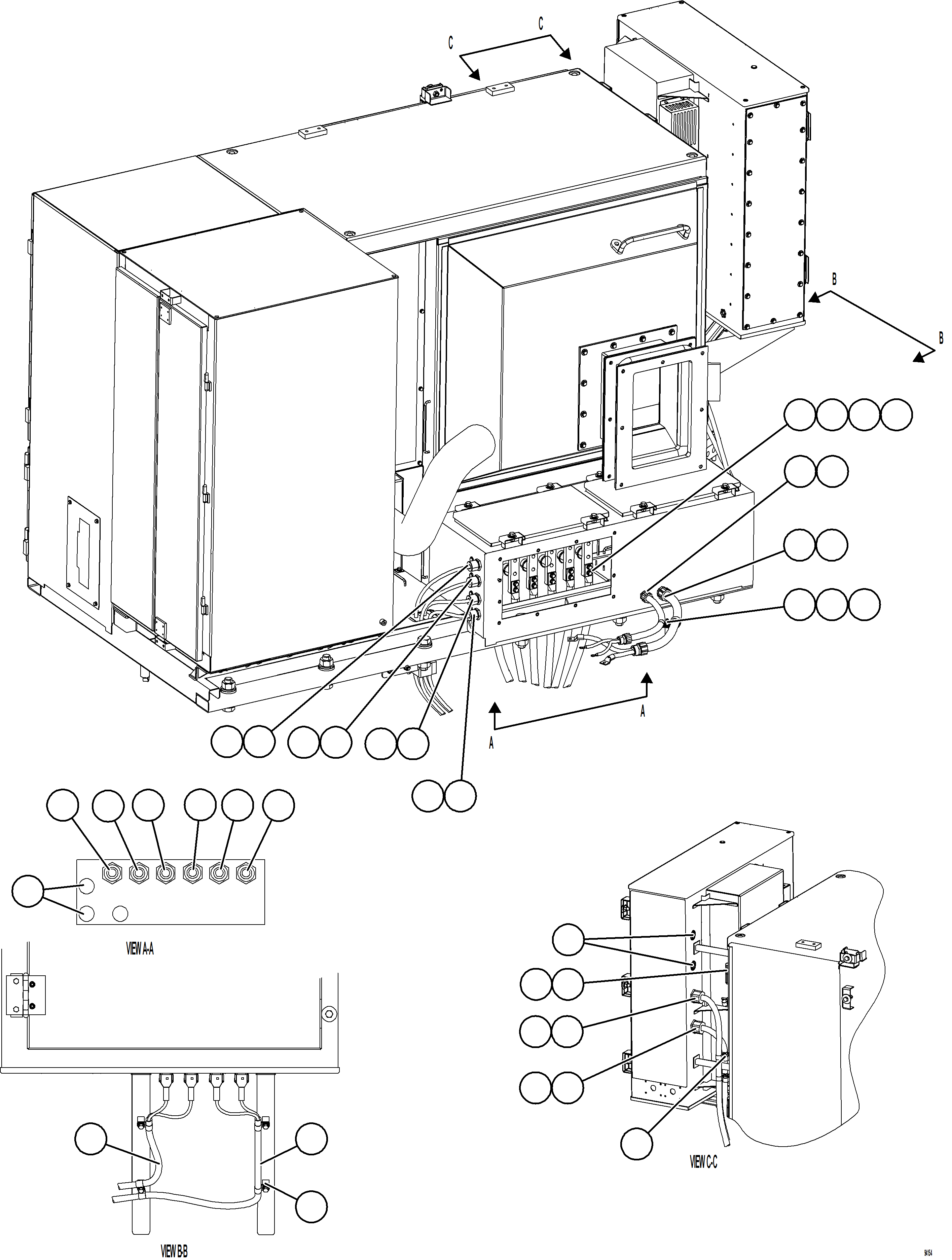 Komatsu parts book diagram for AFE78-CT 930E-5 S/N A40318 - A40321  SMS: CONTROL CABINET EXTERNAL WIRING - AUX BLOWERS