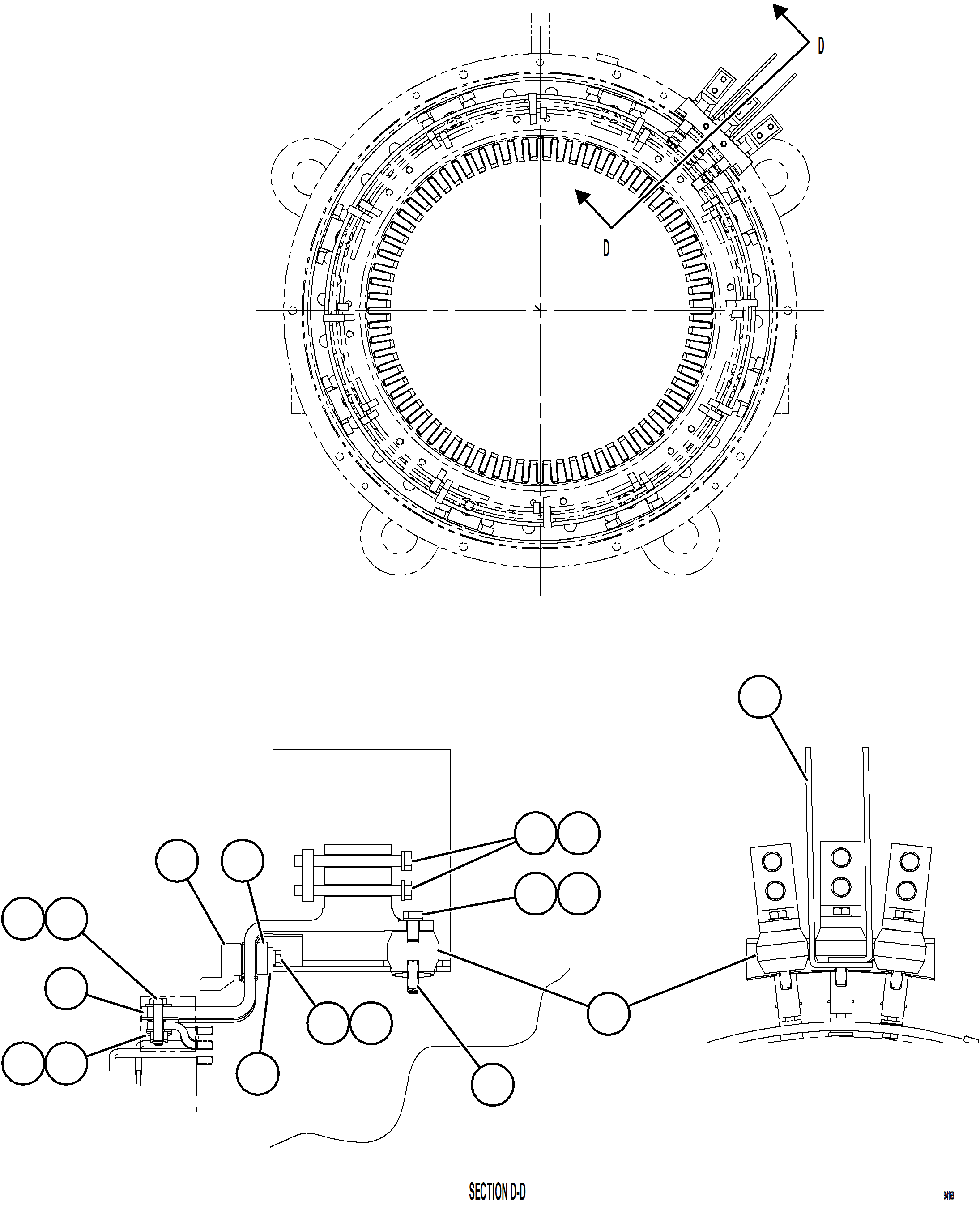 Komatsu parts book diagram for AFE78-CT 930E-5 S/N A40318 - A40321  SMS: ALTERNATOR ASSEMBLY    4/6    58F-06-11302