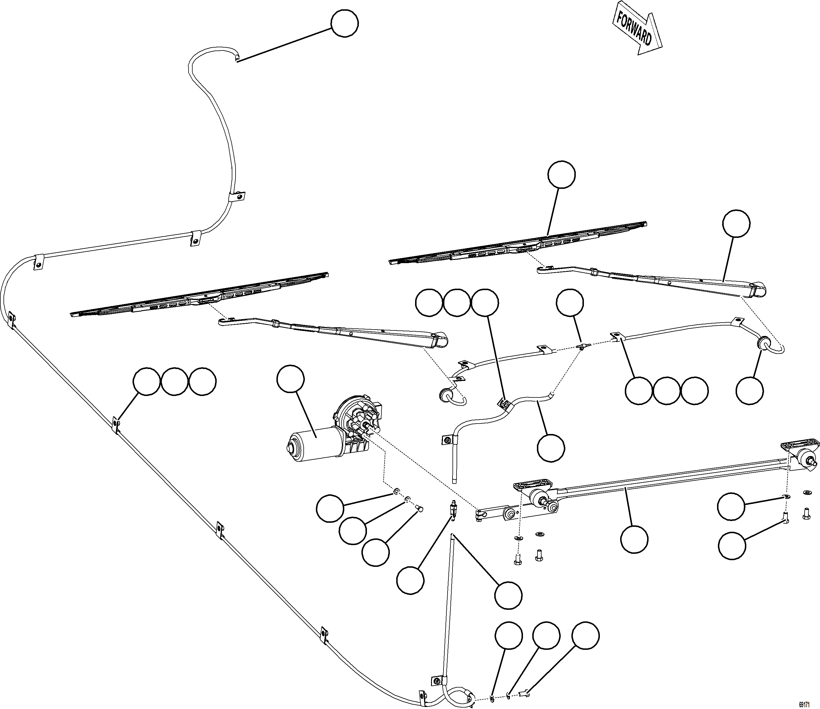 Komatsu parts book diagram for AFE78-CT 930E-5 S/N A40318 - A40321  SMS: WINDSHIELD WIPER INSTALLATION