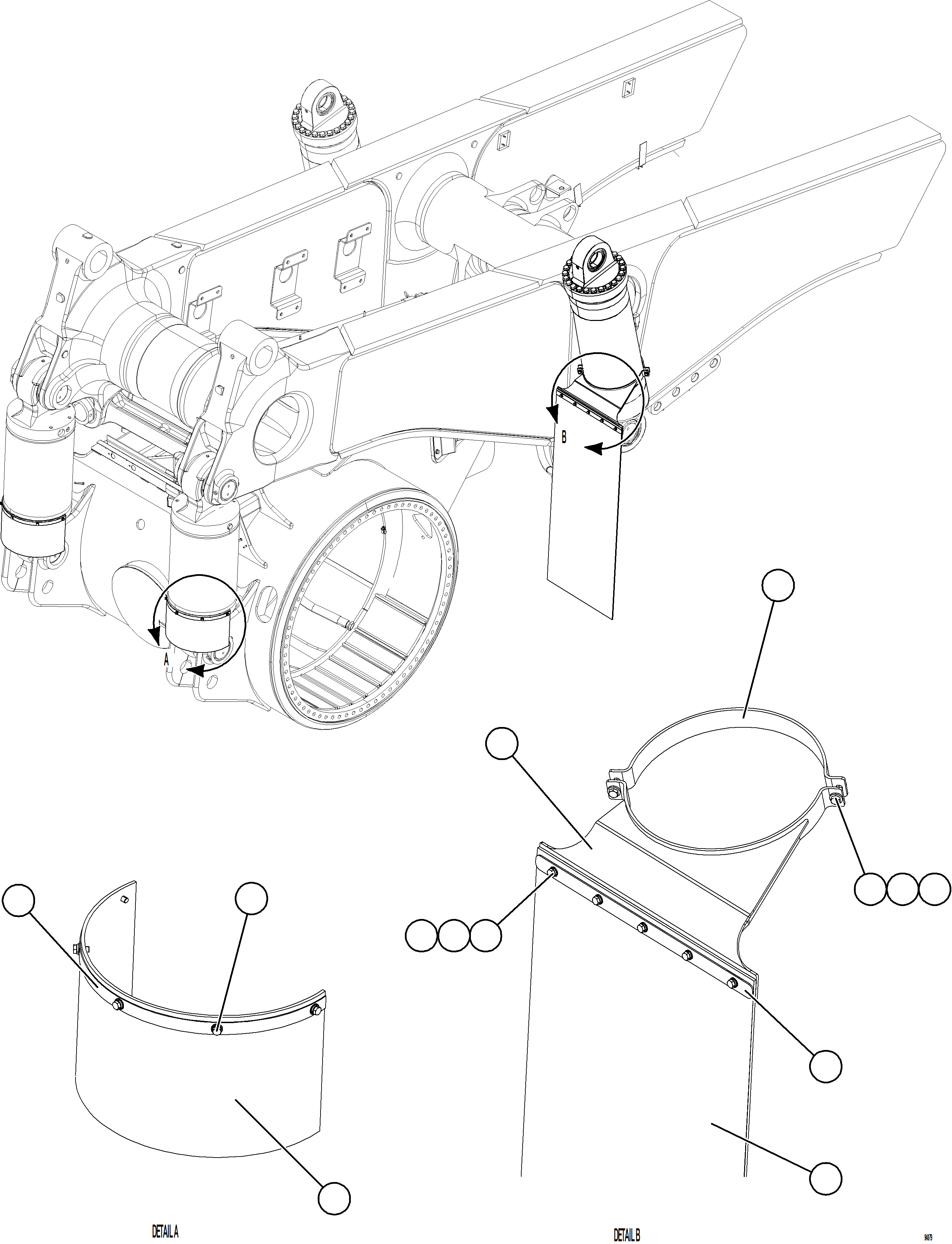 Komatsu parts book diagram for AFE78-CT 930E-5 S/N A40318 - A40321  SMS: REAR SUSPENSION MUD FLAP