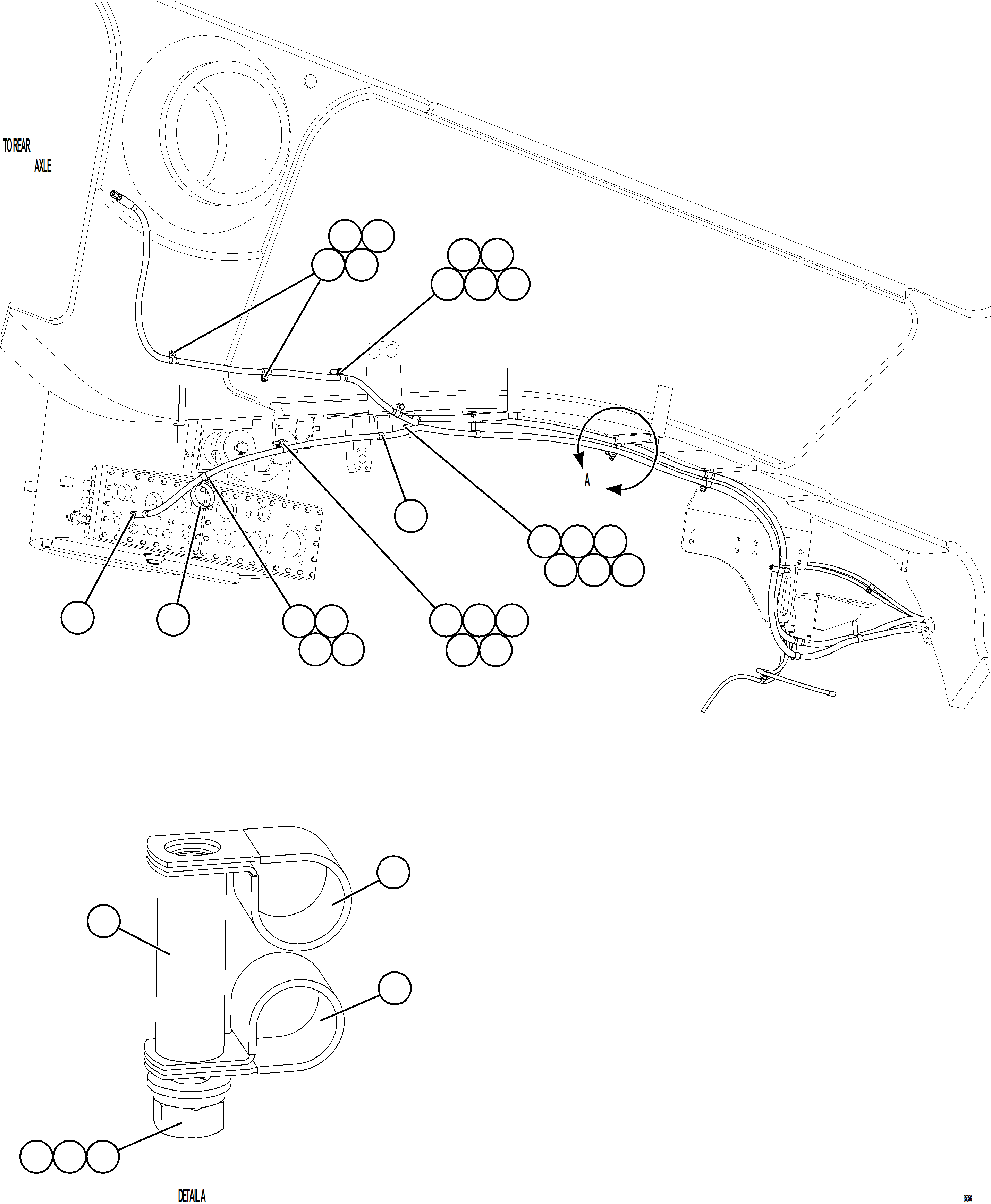 Komatsu parts book diagram for AFE78-CT 930E-5 S/N A40318 - A40321  SMS: AUTOMATIC LUBRICATION SYSTEM PIPING - FRONT    4/4