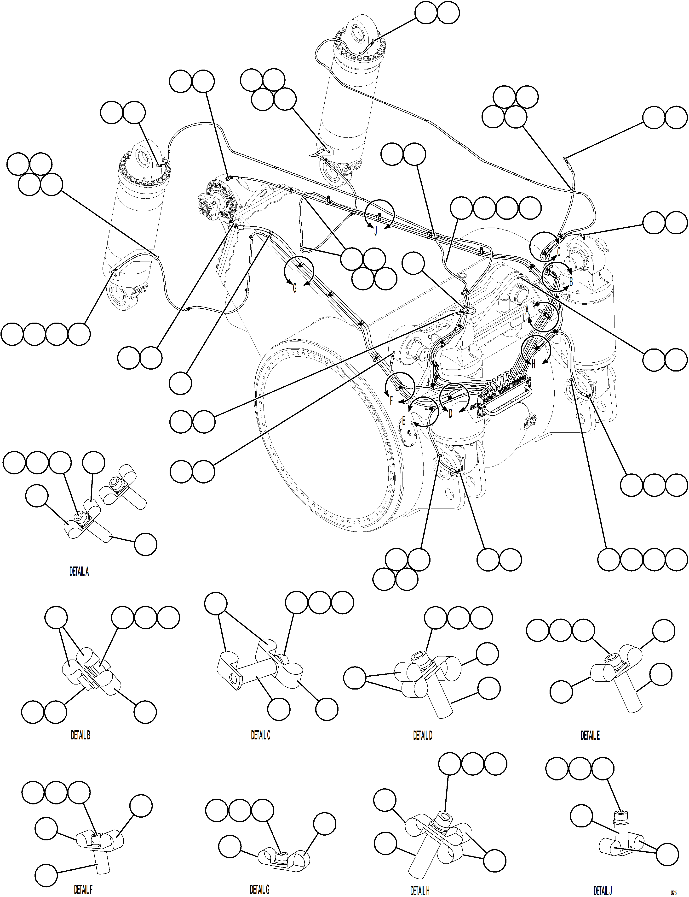Komatsu parts book diagram for AFE78-CT 930E-5 S/N A40318 - A40321  SMS: AUTOMATIC LUBRICATION SYSTEM PIPING - REAR    2/2