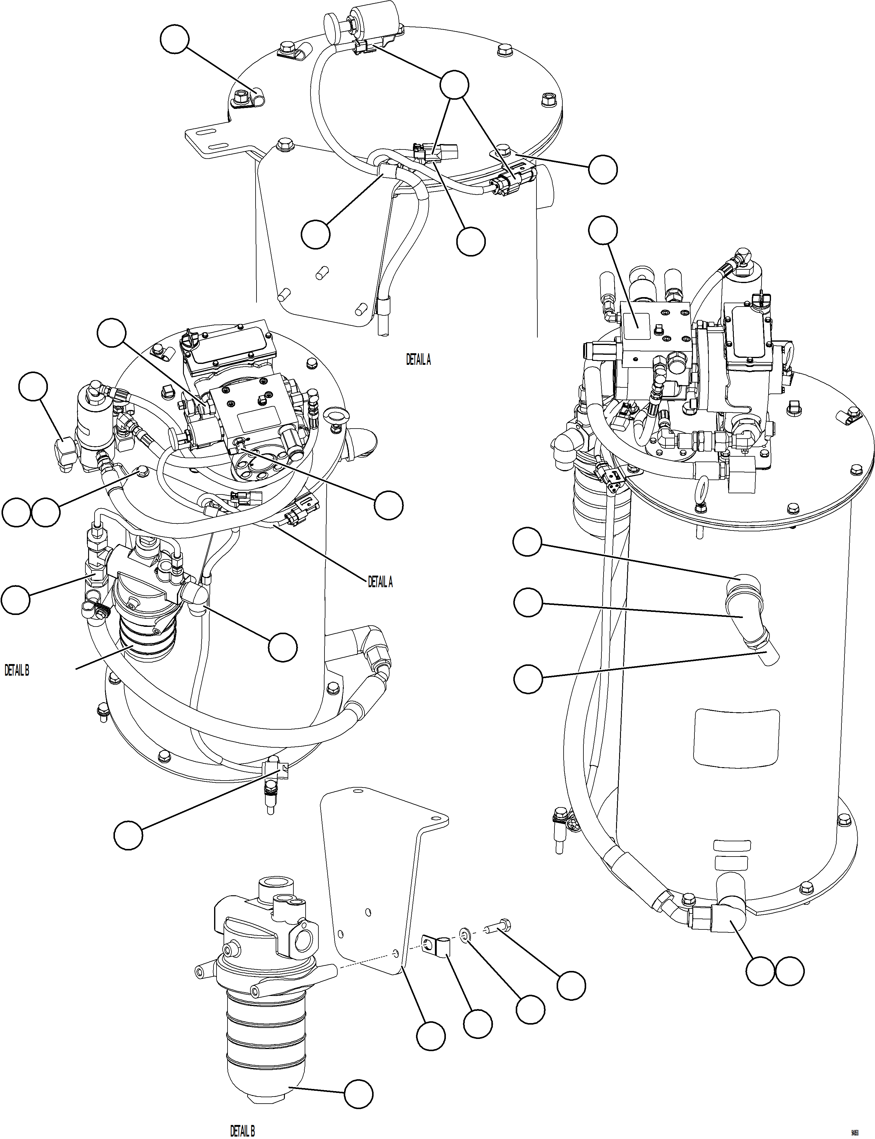Komatsu parts book diagram for AFE78-CT 930E-5 S/N A40318 - A40321  SMS: LUBRICATION PUMP SUB-ASSEMBLY    1/2