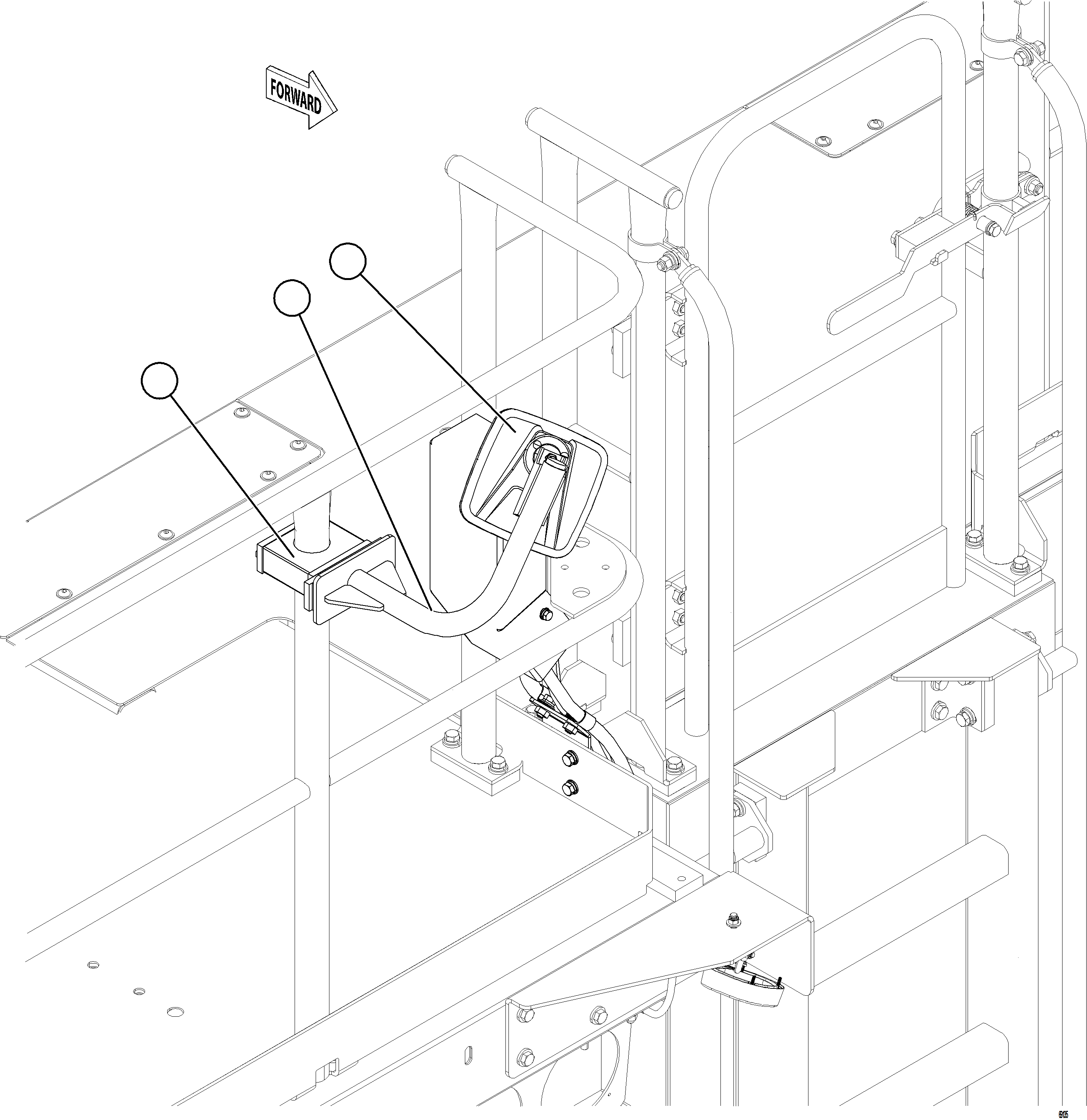 Komatsu parts book diagram for AFE78-CT 930E-5 S/N A40318 - A40321  SMS: RETRACTABLE LADDER MIRROR