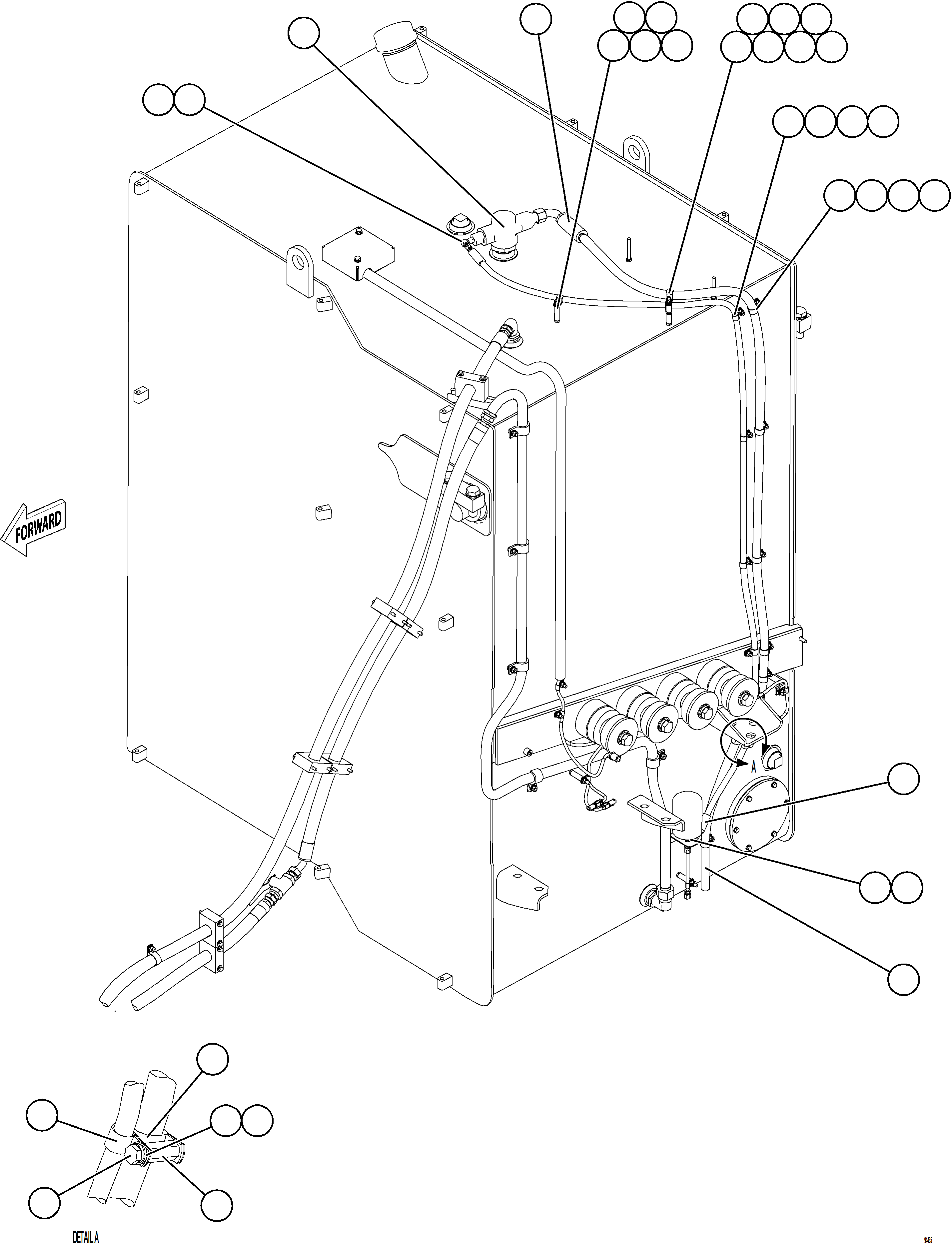 Komatsu parts book diagram for AFE78-DJ 930E-5 S/N A40362 - A40363,A40374  KAL: FUEL SYSTEM PIPING    2/4