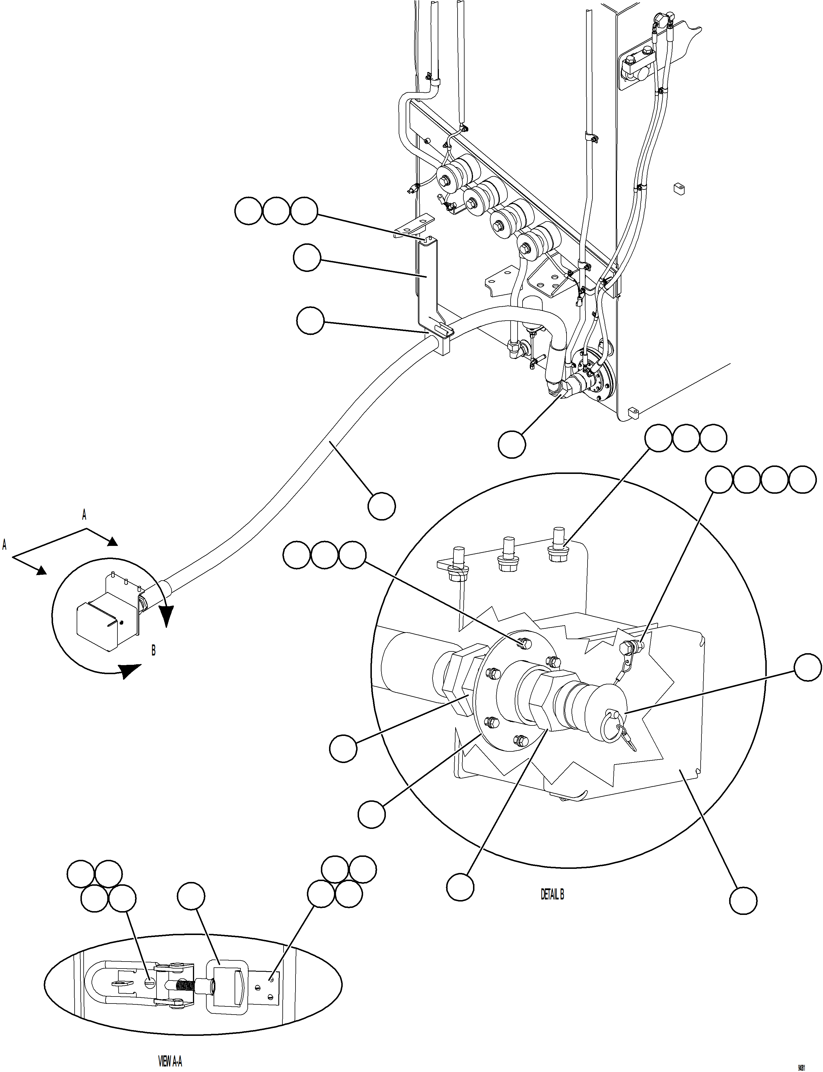 Komatsu parts book diagram for AFE78-DJ 930E-5 S/N A40362 - A40363,A40374  KAL: FUEL TANK REMOTE FILL - LH    1/2