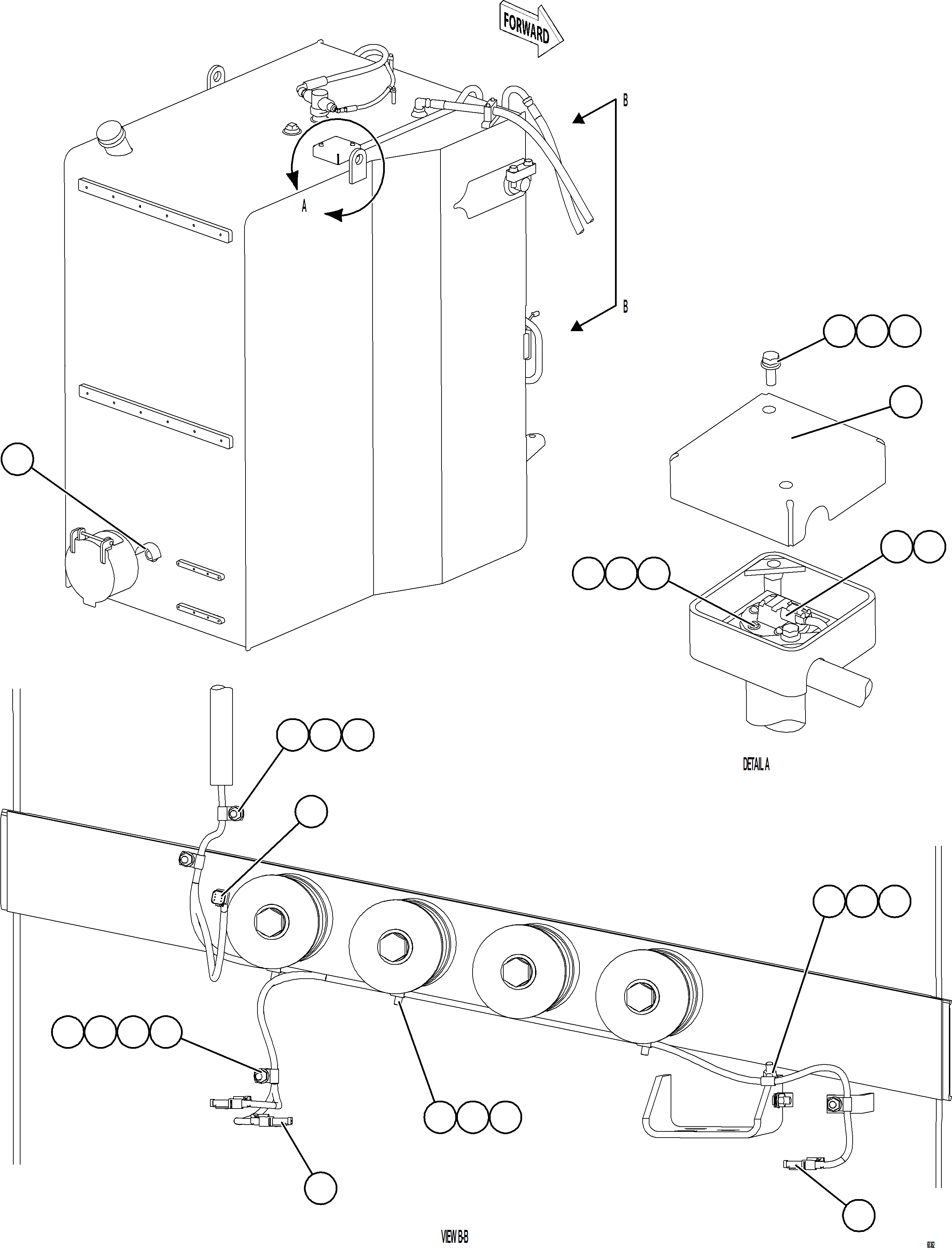 Komatsu parts book diagram for AFE78-DJ 930E-5 S/N A40362 - A40363,A40374  KAL: FUEL LEVEL SENDER & WIRING