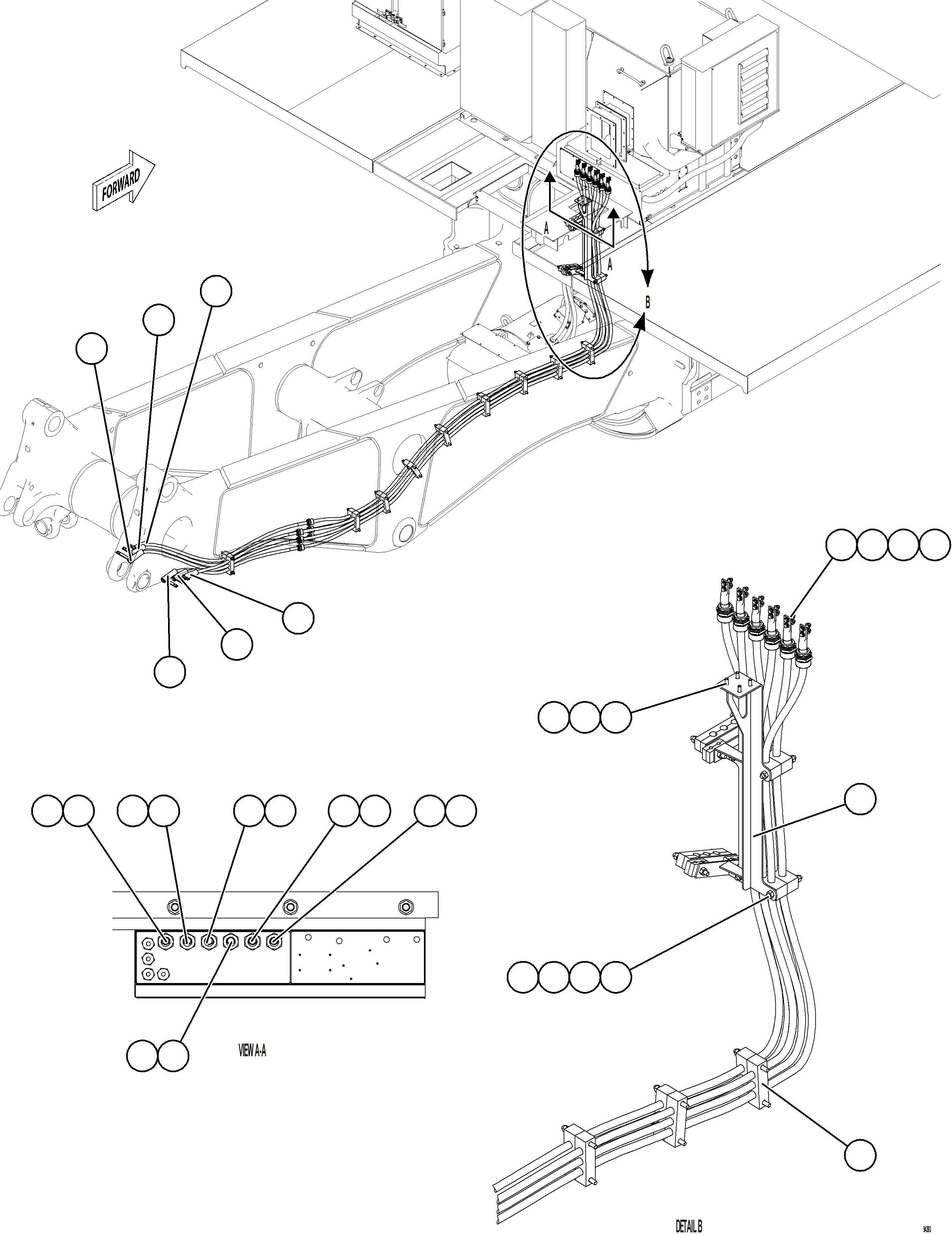 Komatsu parts book diagram for AFE78-DJ 930E-5 S/N A40362 - A40363,A40374  KAL: CONTROL CABINET EXTERNAL WIRING - WHEEL MOTOR