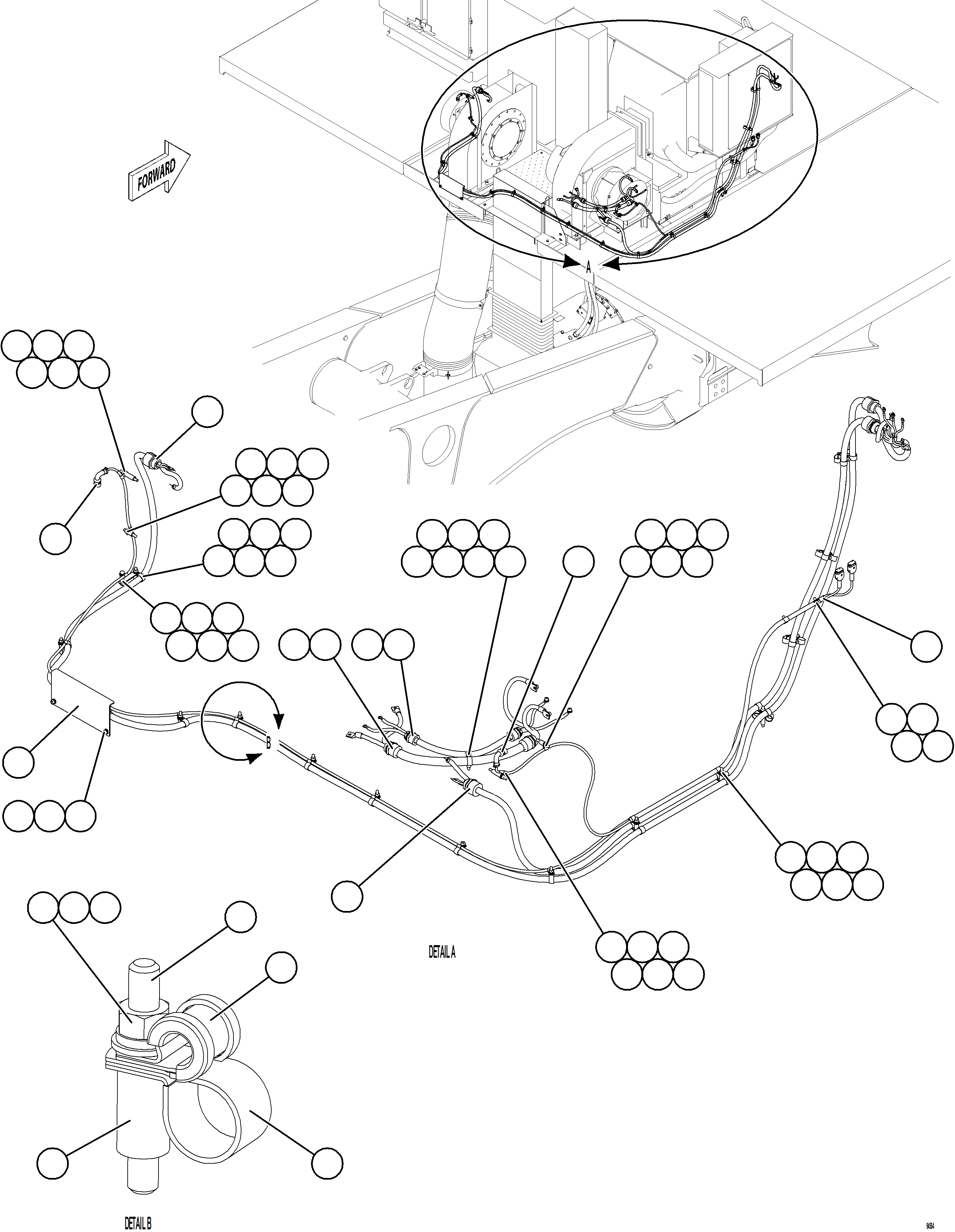 Komatsu parts book diagram for AFE78-DJ 930E-5 S/N A40362 - A40363,A40374  KAL: CONTROL CABINET EXTERNAL WIRING - AUX BLOWERS  1/2