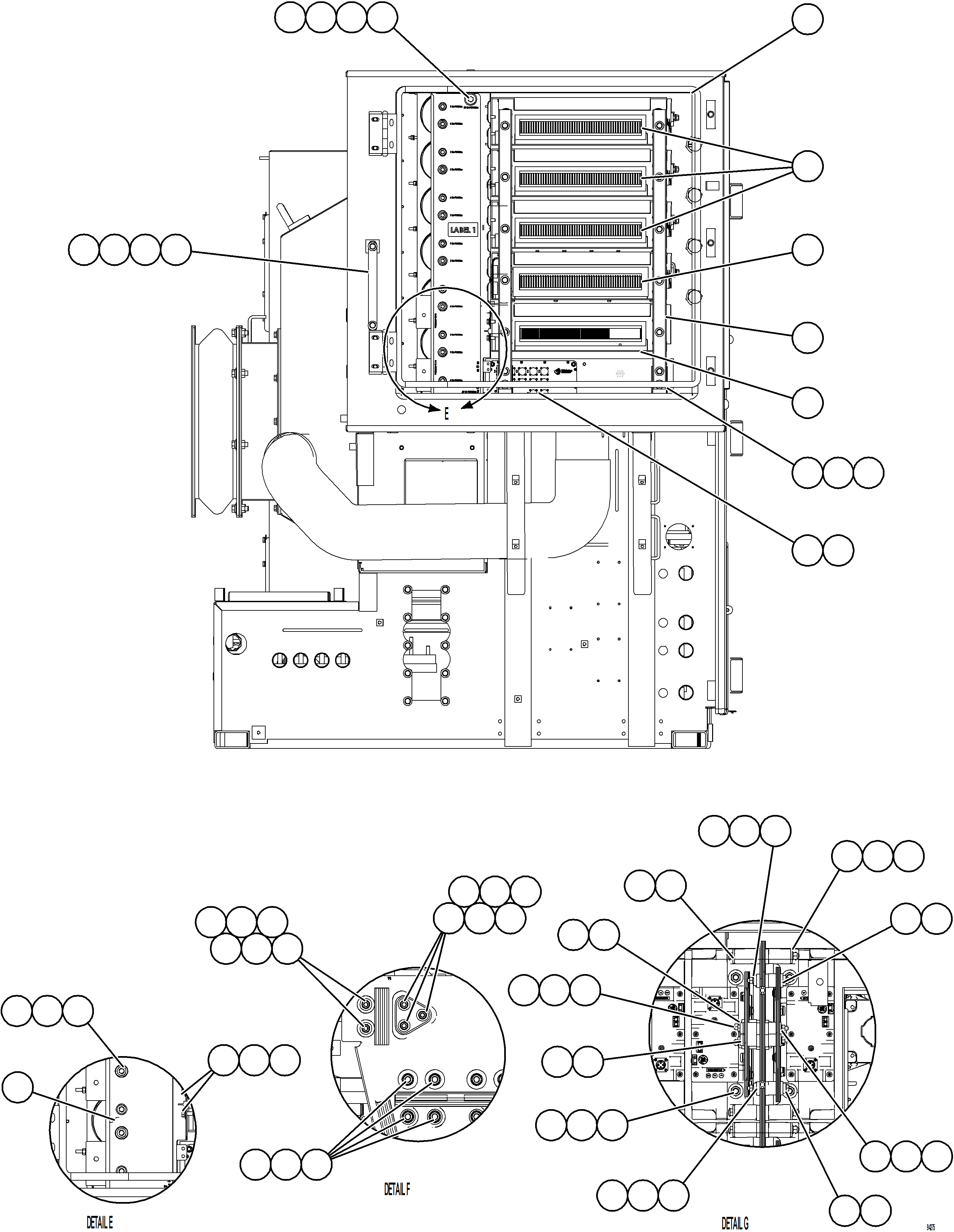 Komatsu parts book diagram for AFE78-DJ 930E-5 S/N A40362 - A40363,A40374  KAL: CONTROL CABINET    7/20    58F-01-01050