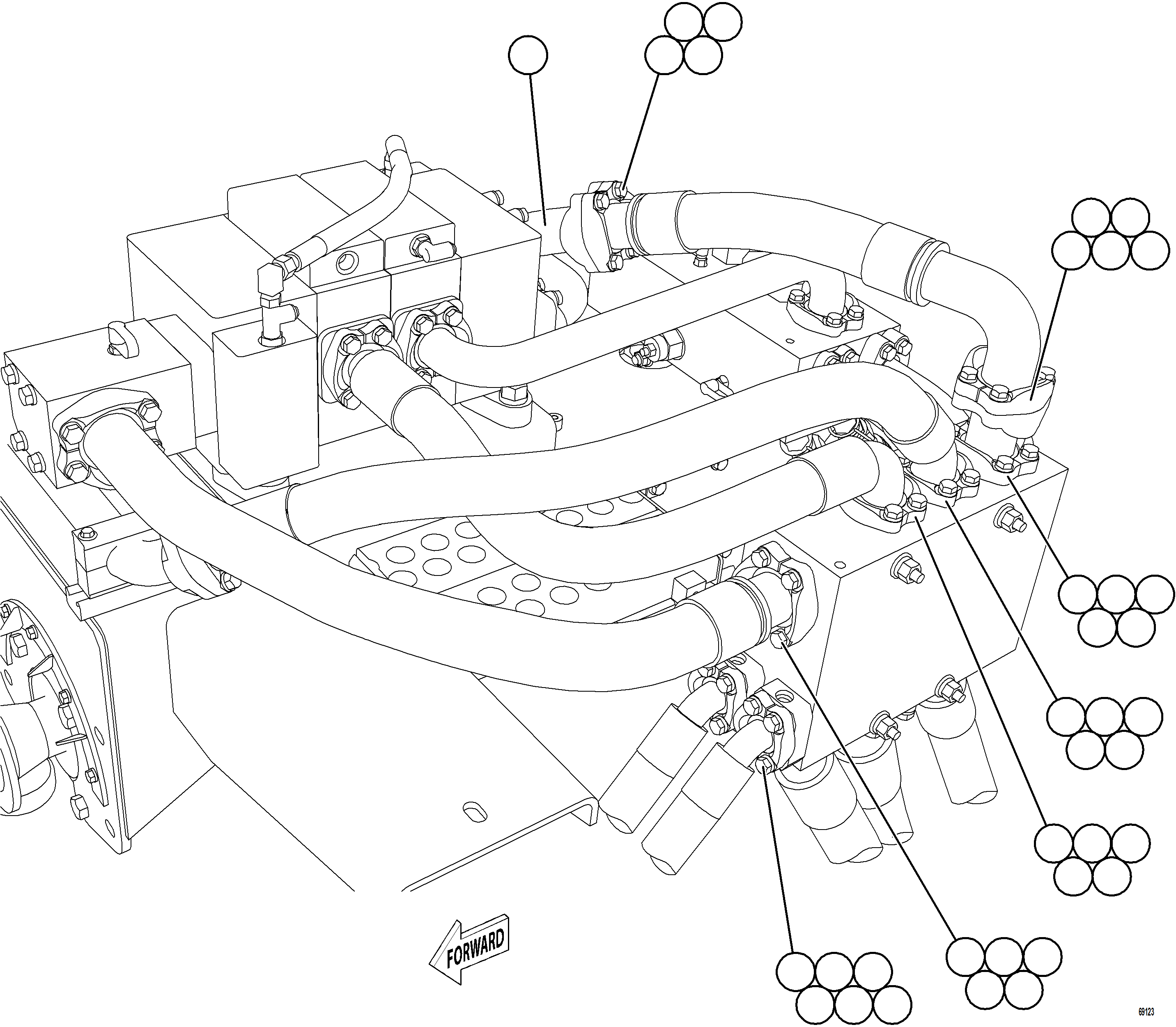 Komatsu parts book diagram for AFE78-DJ 930E-5 S/N A40362 - A40363,A40374  KAL: HYDRAULIC TANK PIPING - HOIST CIRCUIT    1/2