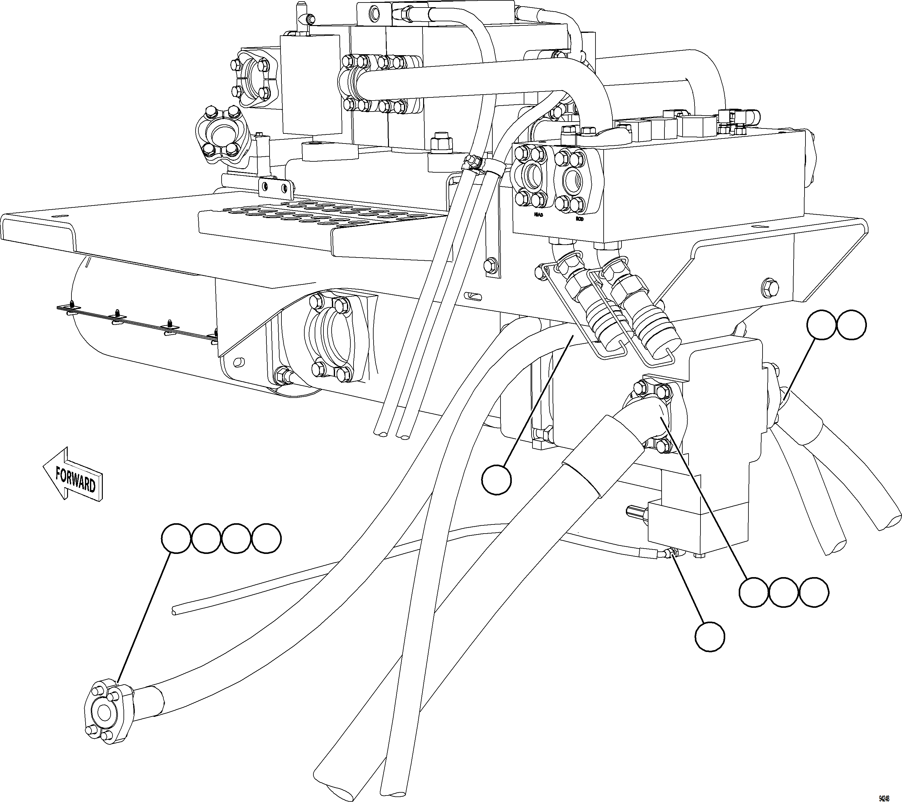 Komatsu parts book diagram for AFE78-DJ 930E-5 S/N A40362 - A40363,A40374  KAL: HYDRAULIC TANK PIPING - STEERING CIRCUIT    1/2