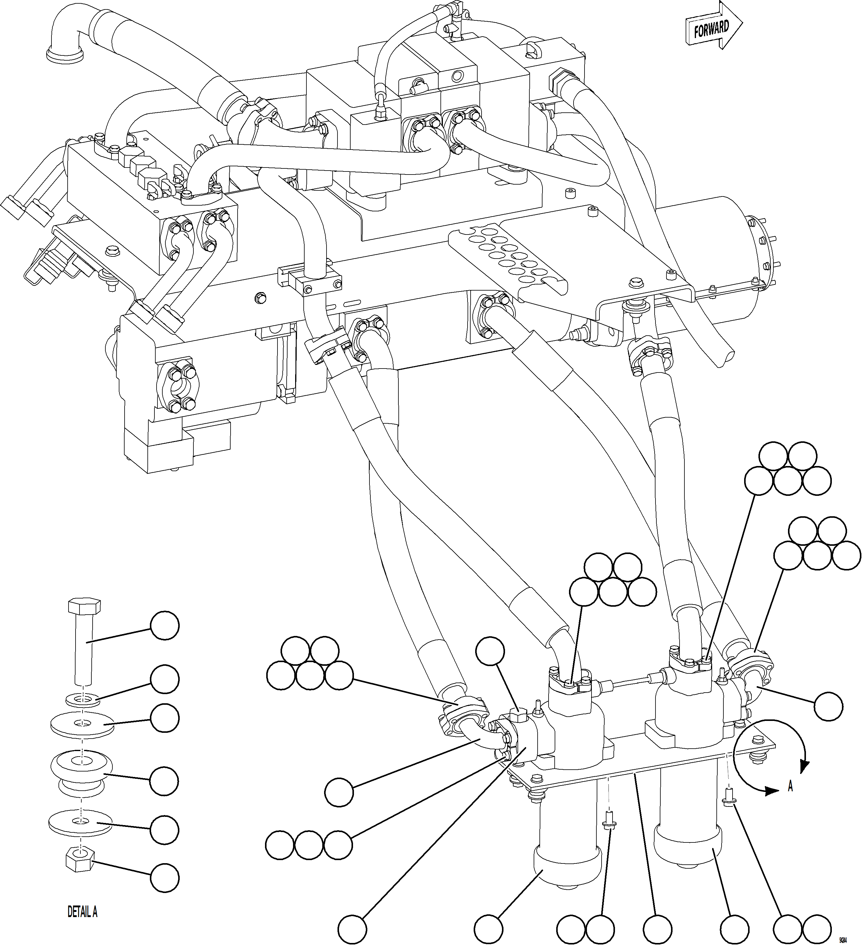 Komatsu parts book diagram for AFE78-DJ 930E-5 S/N A40362 - A40363,A40374  KAL: HOIST FILTER PIPING & INSTALLATION