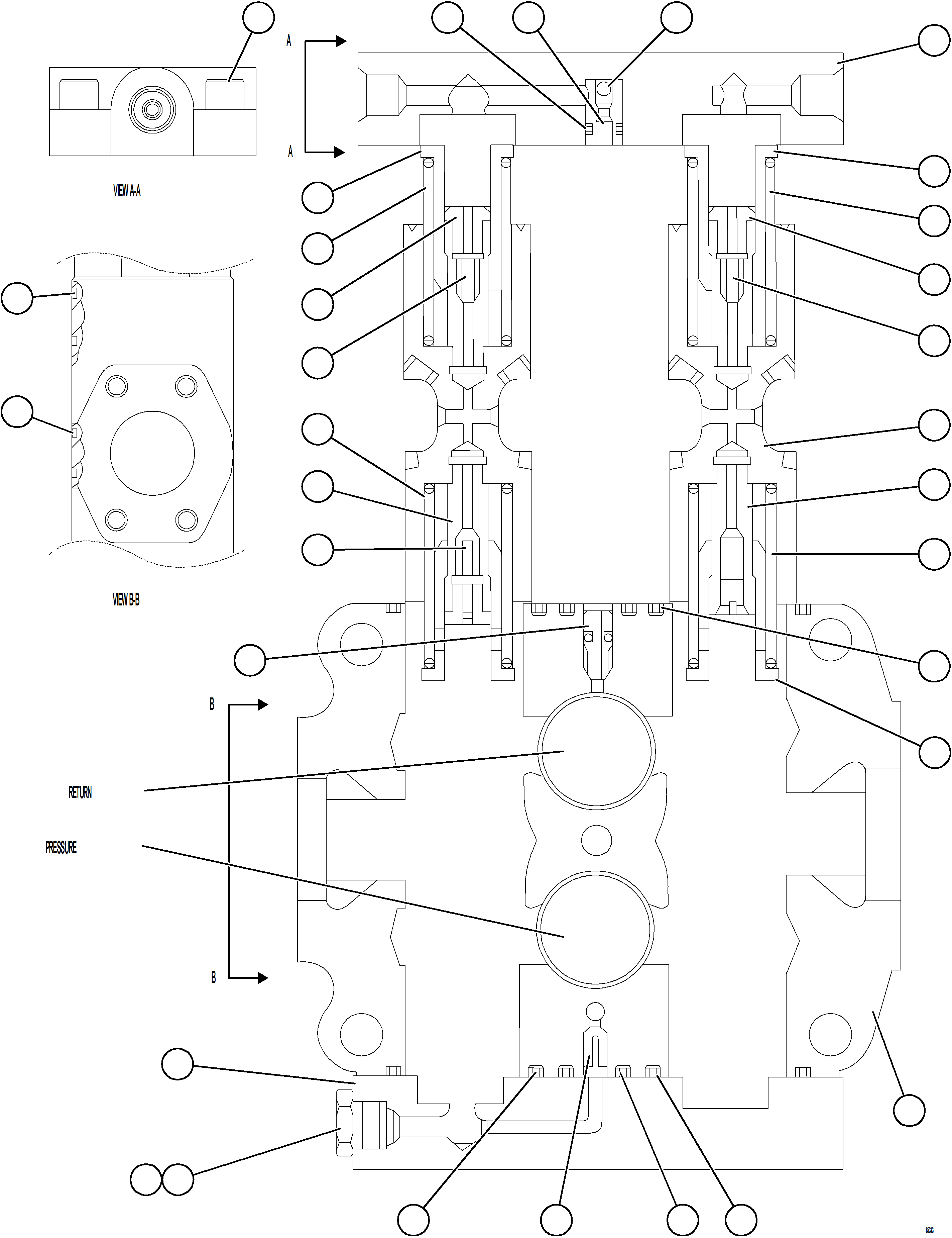 Komatsu parts book diagram for AFE78-DJ 930E-5 S/N A40362 - A40363,A40374  KAL: SPOOL SECTION ASSEMBLY    VE3810