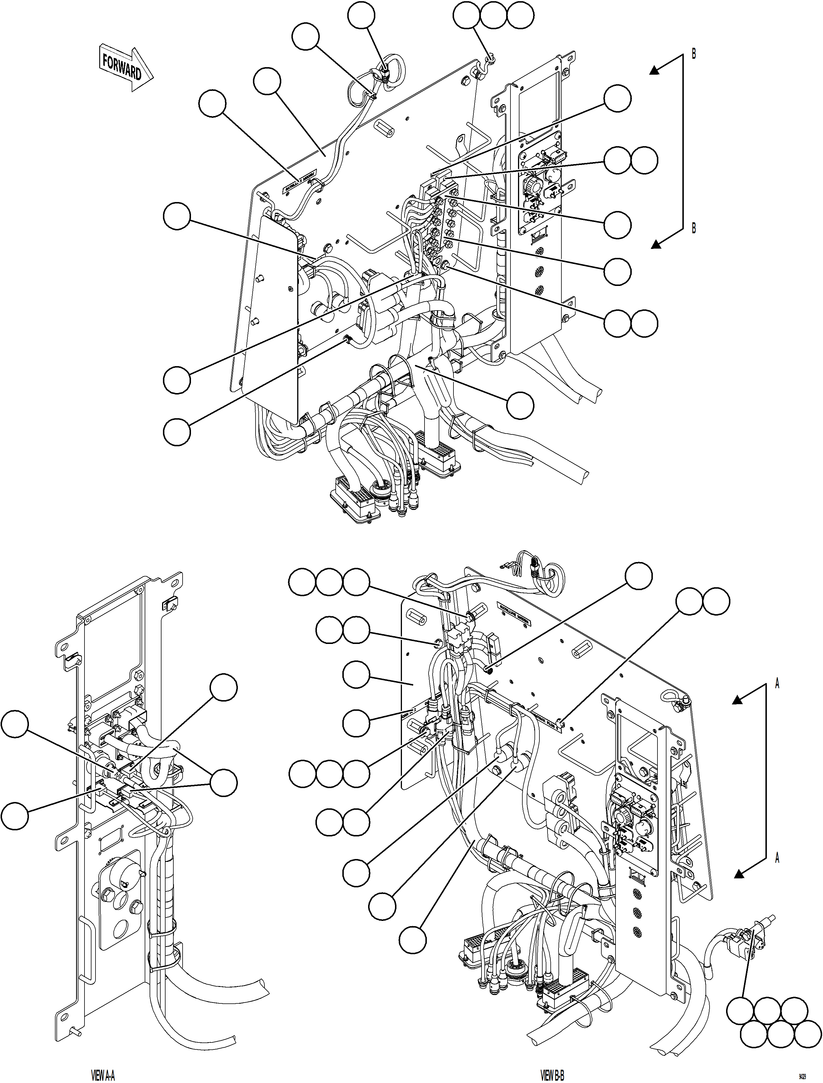 Komatsu parts book diagram for AFE78-DJ 930E-5 S/N A40362 - A40363,A40374  KAL: CAB ELECTRICAL - BACK WALL    2/2