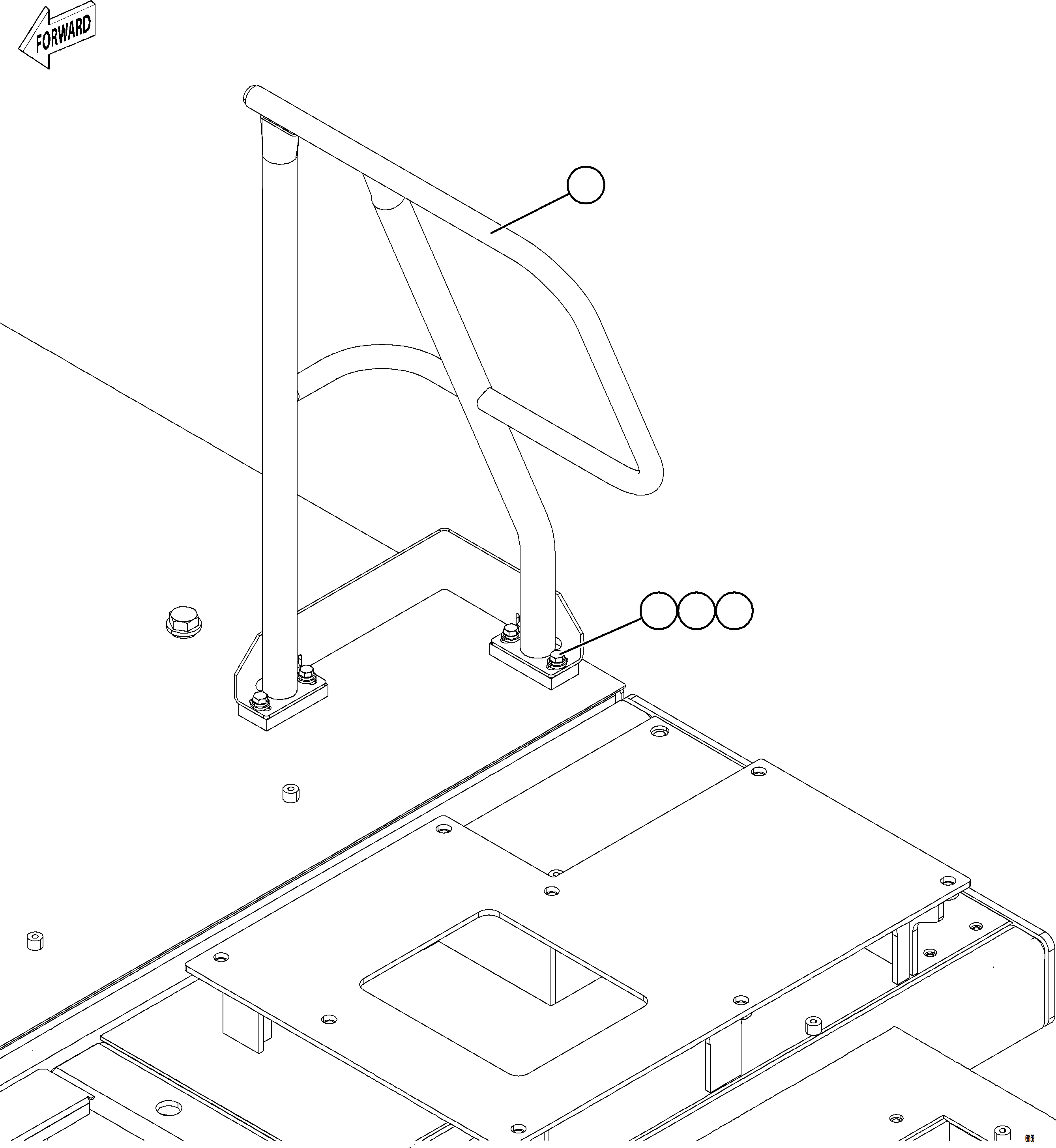 Komatsu parts book diagram for AFE78-DJ 930E-5 S/N A40362 - A40363,A40374  KAL: RH DECK HANDRAILS    2/2
