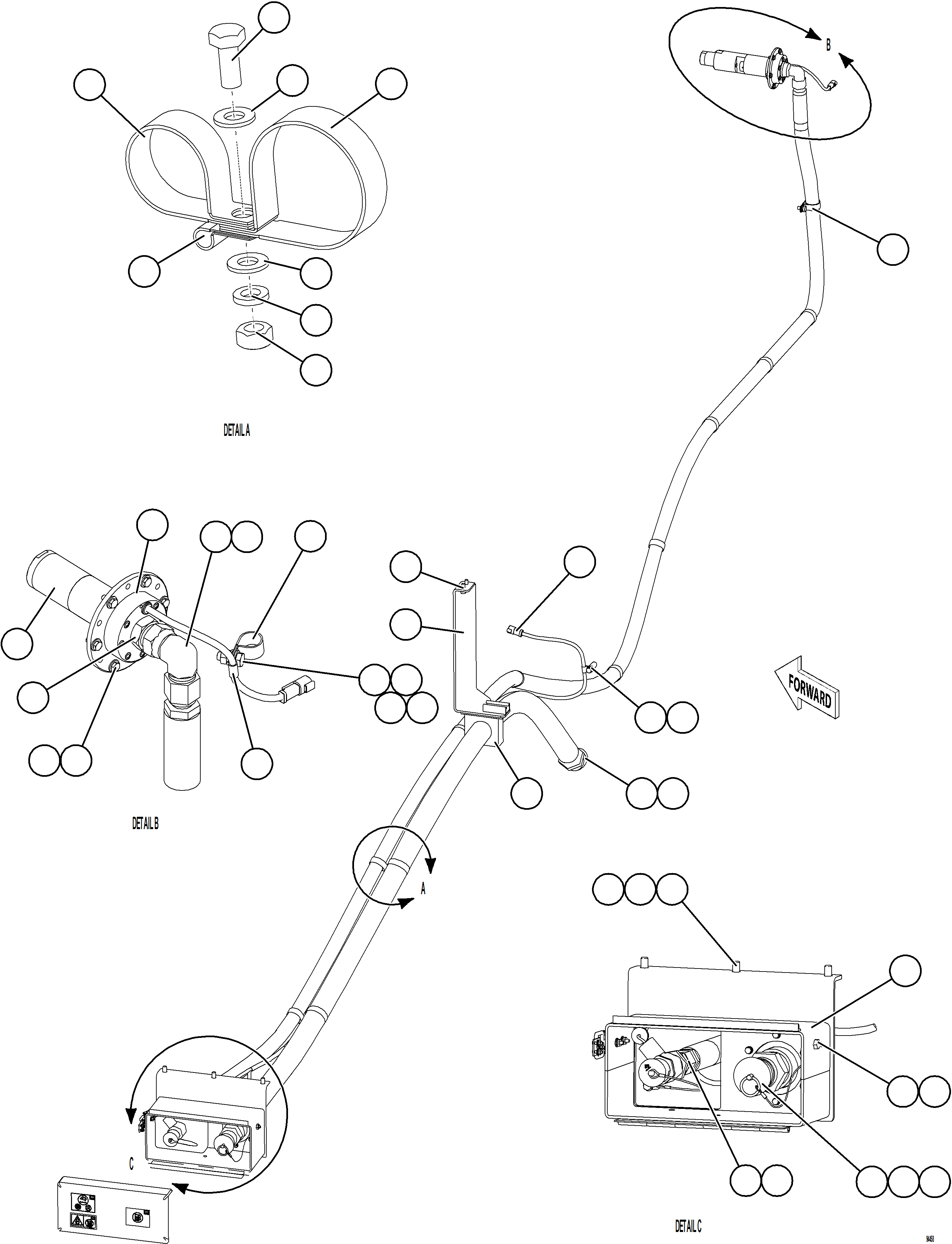 Dump Trucks Komatsu / AFE78-DM 930E-5 S/N A40378  SMS(afe78-dm) / FUEL TANK/DEF TANK REMOTE FILL - LH    1/2(D-018 : 94458)
