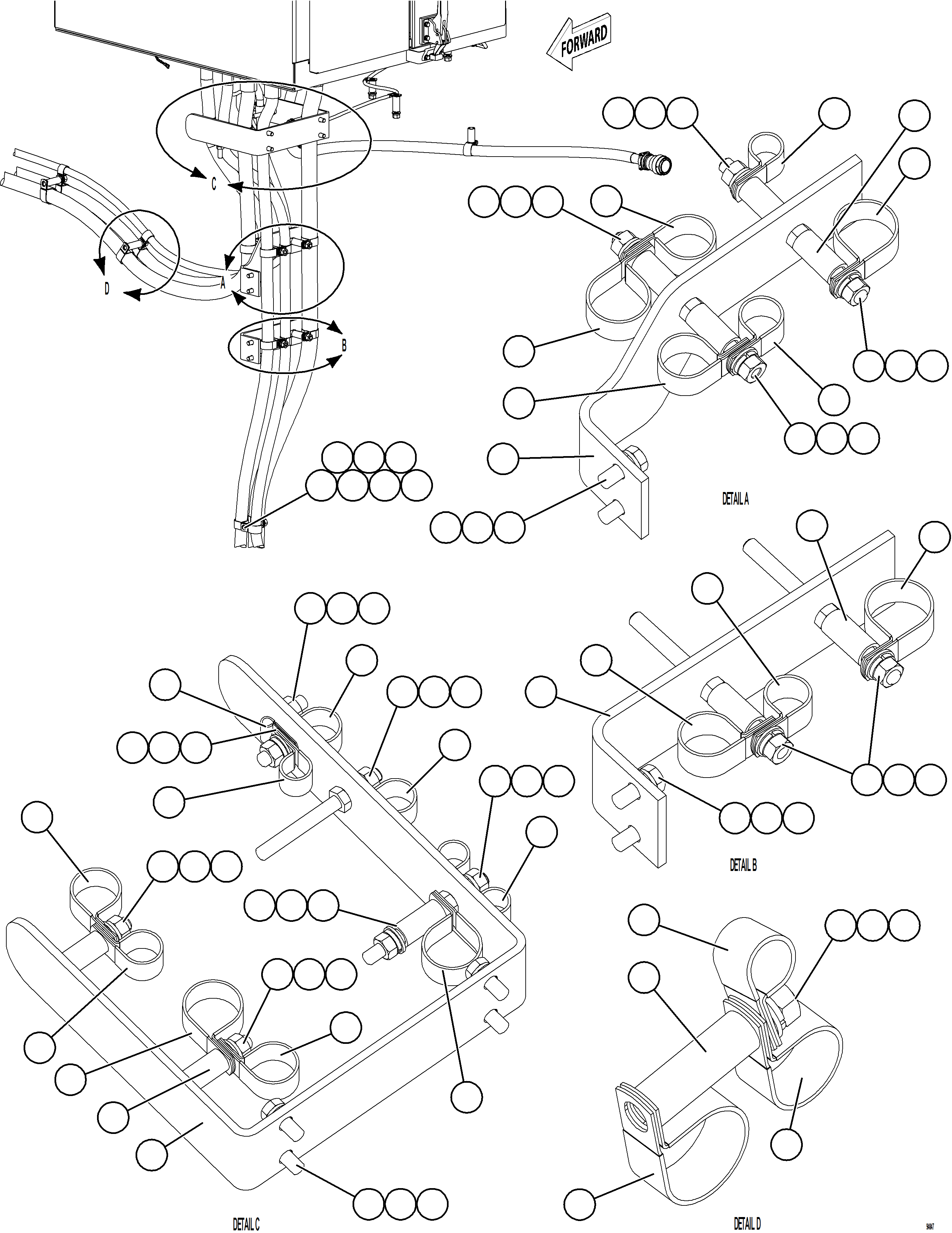 Komatsu parts book diagram for AFE78-DX 930E-5 S/N A40423 - A40425  KSA: AUXILIARY CONTROL CABINET EXTERNAL WIRING CLAMPING