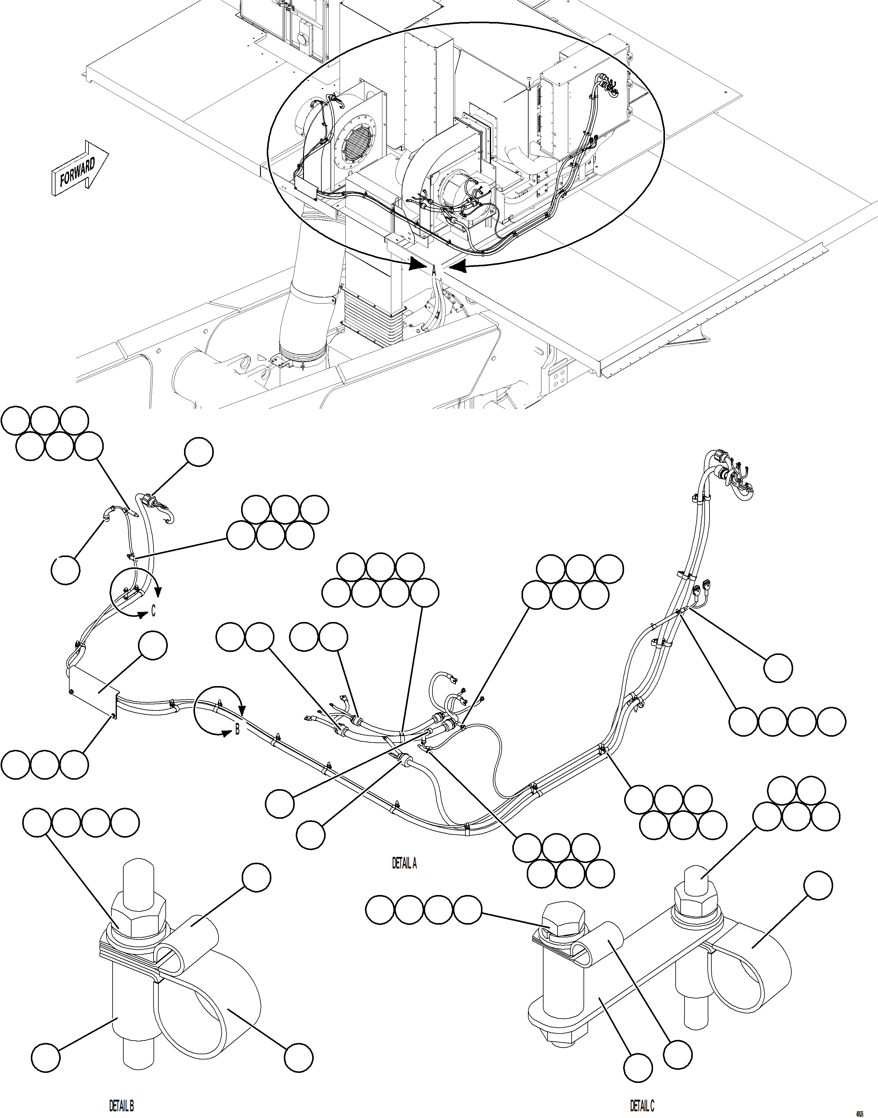 Komatsu parts book diagram for AFE78-DX 930E-5 S/N A40423 - A40425  KSA: CONTROL CABINET EXTERNAL WIRING - AUX BLOWERS  1/2