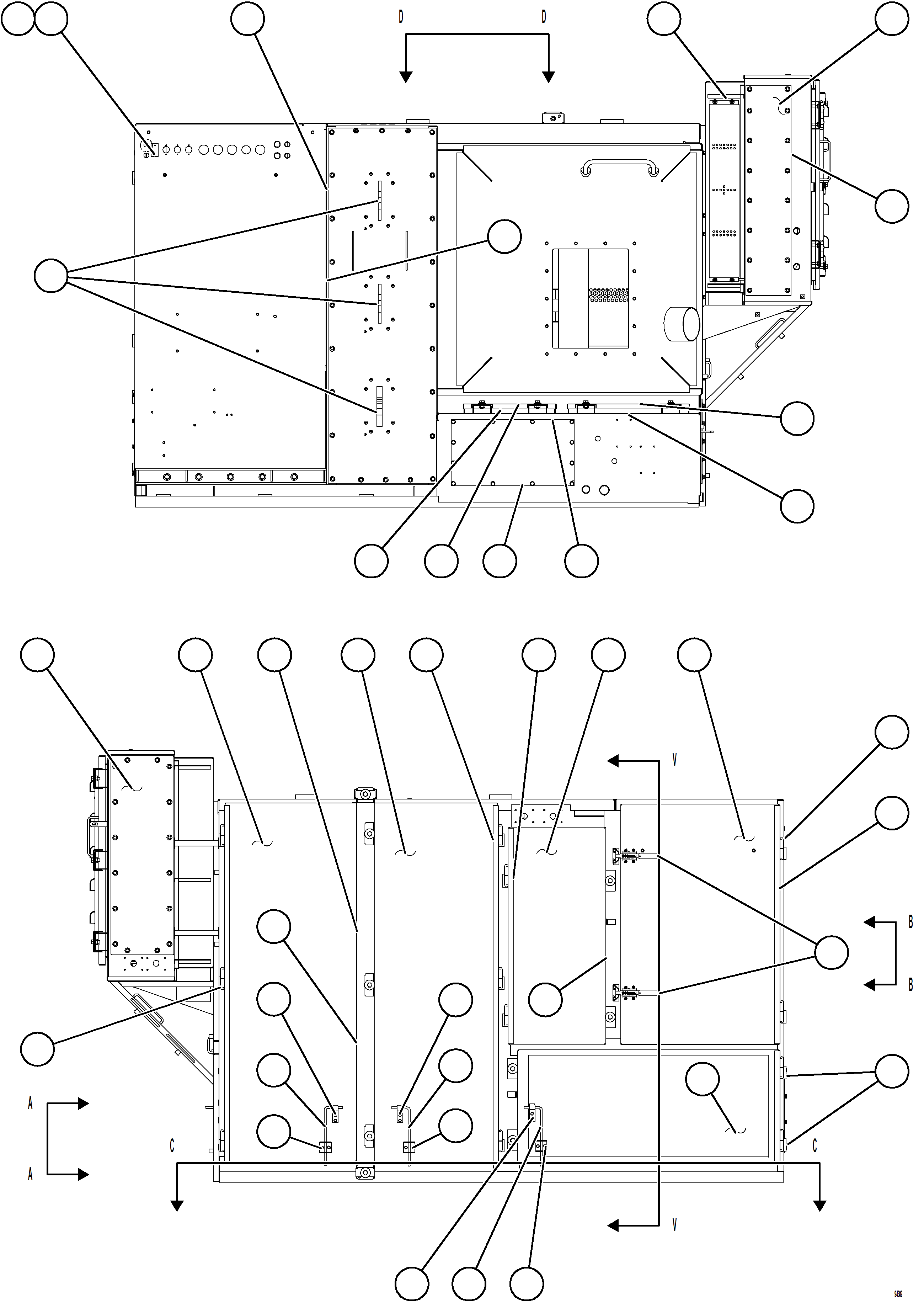 Komatsu parts book diagram for AFE78-DX 930E-5 S/N A40423 - A40425  KSA: CONTROL CABINET    18/20    58F-01-01050