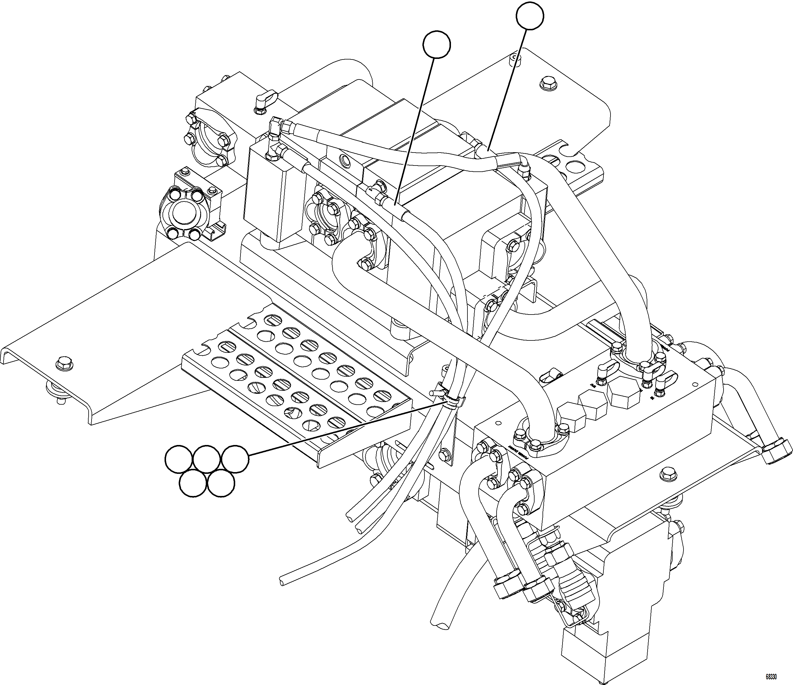 Komatsu parts book diagram for AFE78-DX 930E-5 S/N A40423 - A40425  KSA: HYDRAULIC TANK PIPING - STEERING CIRCUIT    2/2