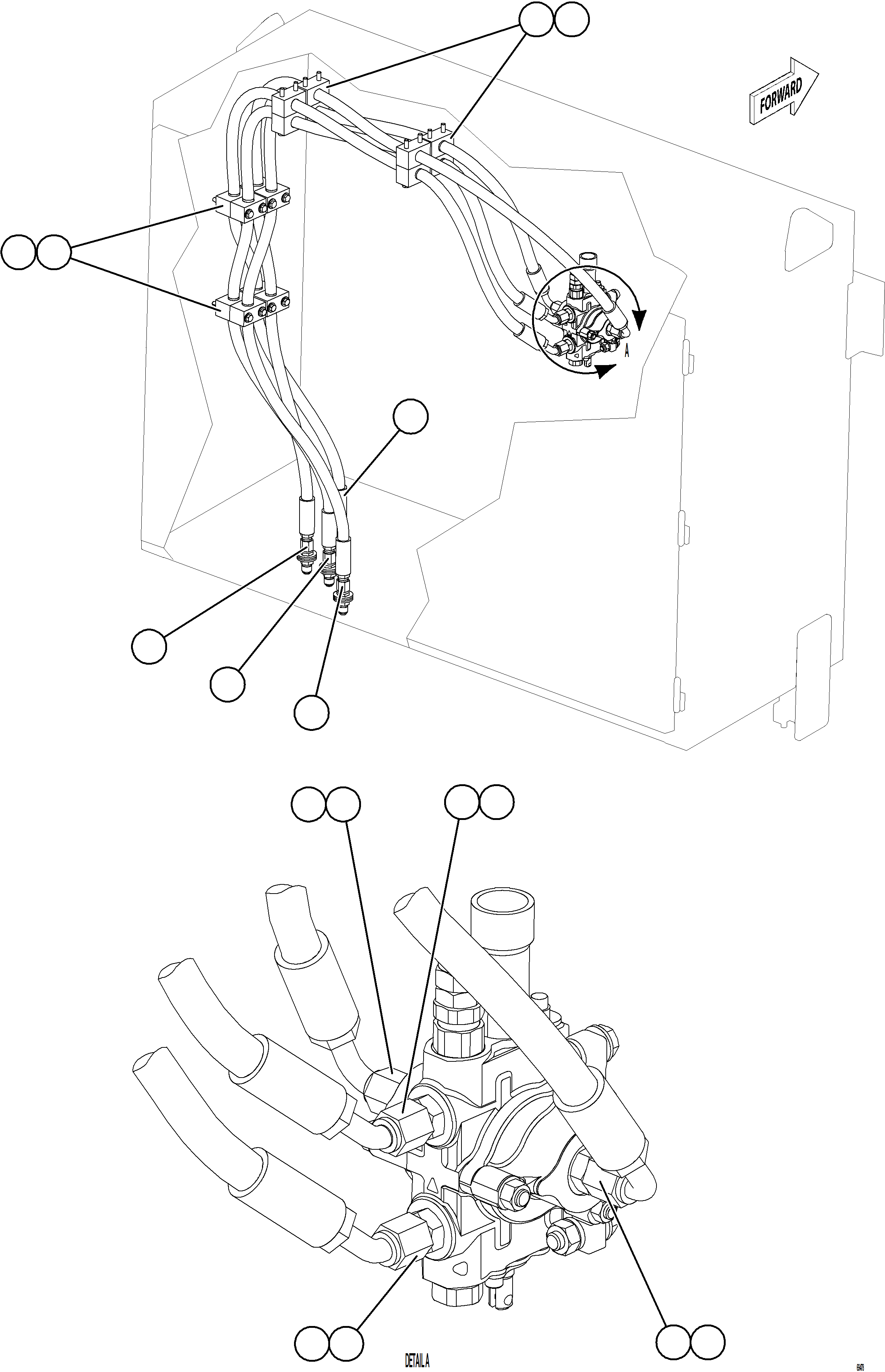 Komatsu parts book diagram for AFE78-DX 930E-5 S/N A40423 - A40425  KSA: HOIST PILOT VALVE PIPING    1/2