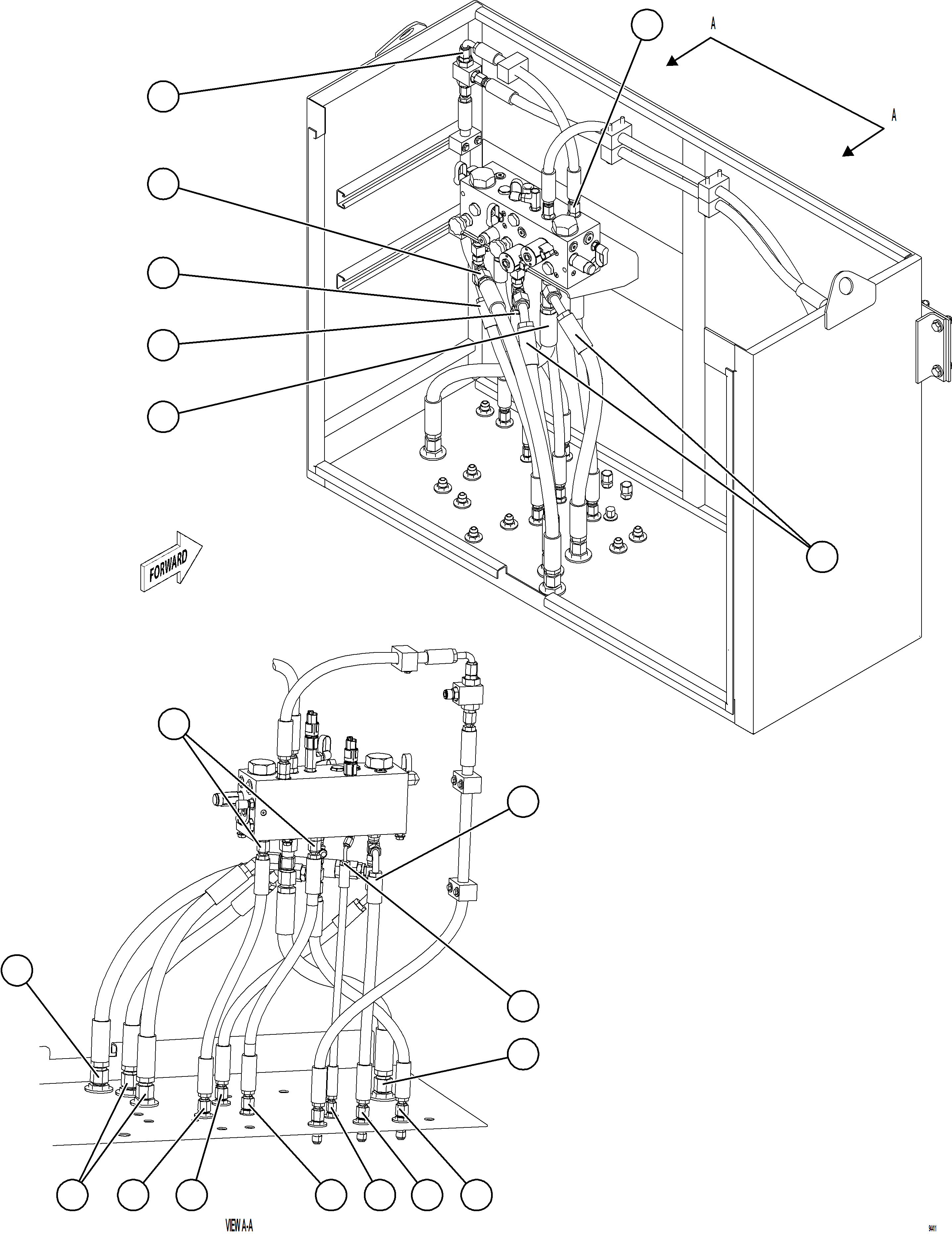 Komatsu parts book diagram for AFE78-DX 930E-5 S/N A40423 - A40425  KSA: BRAKE MANIFOLD PIPING