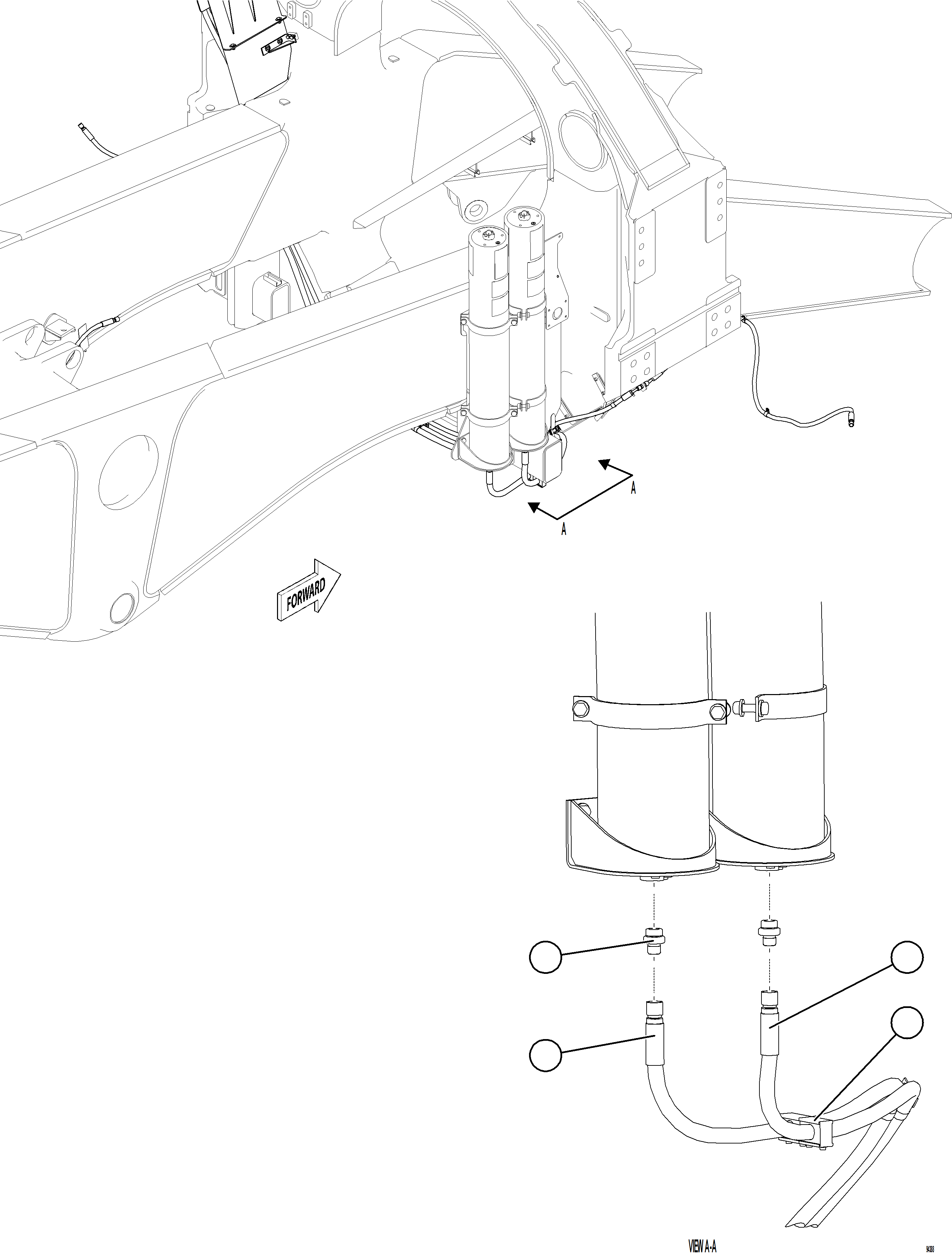 Komatsu parts book diagram for AFE78-DX 930E-5 S/N A40423 - A40425  KSA: BRAKE ACCUMULATOR INSTALLATION    2/2