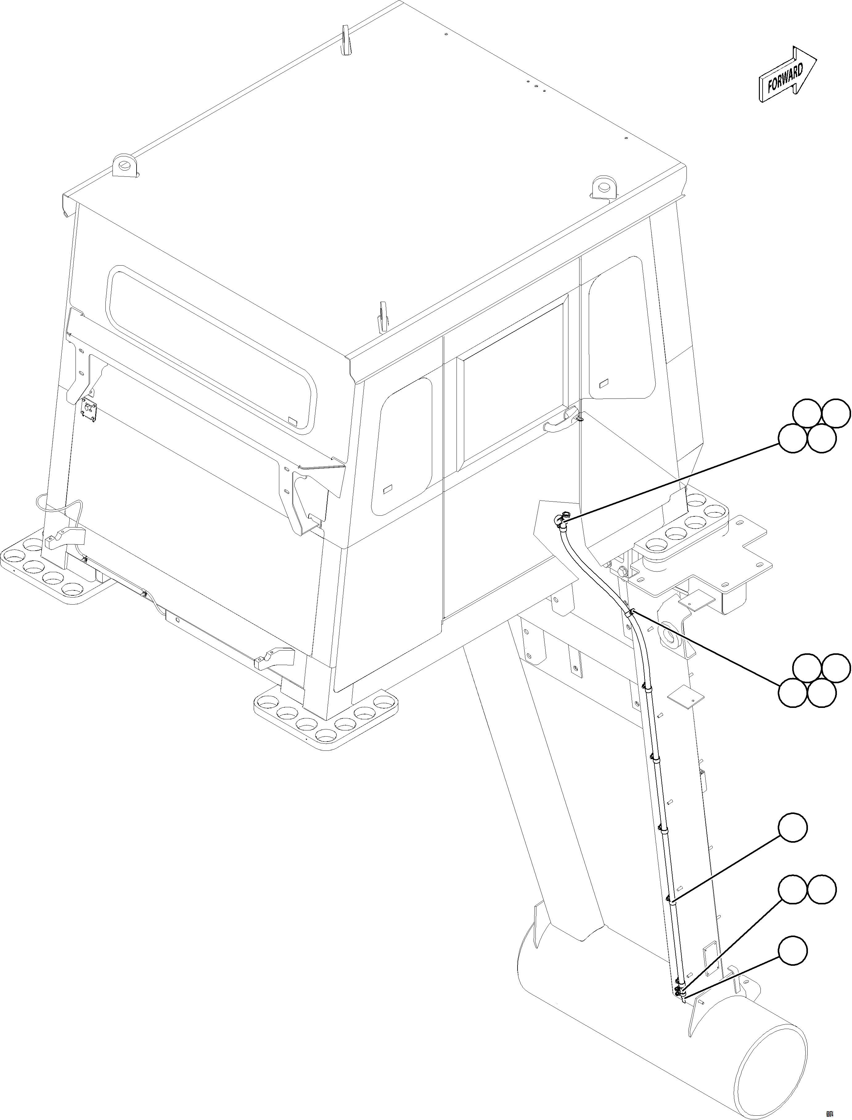 Komatsu parts book diagram for AFE78-DX 930E-5 S/N A40423 - A40425  KSA: HEATER/AC DRAIN HOSE INSTALLATION