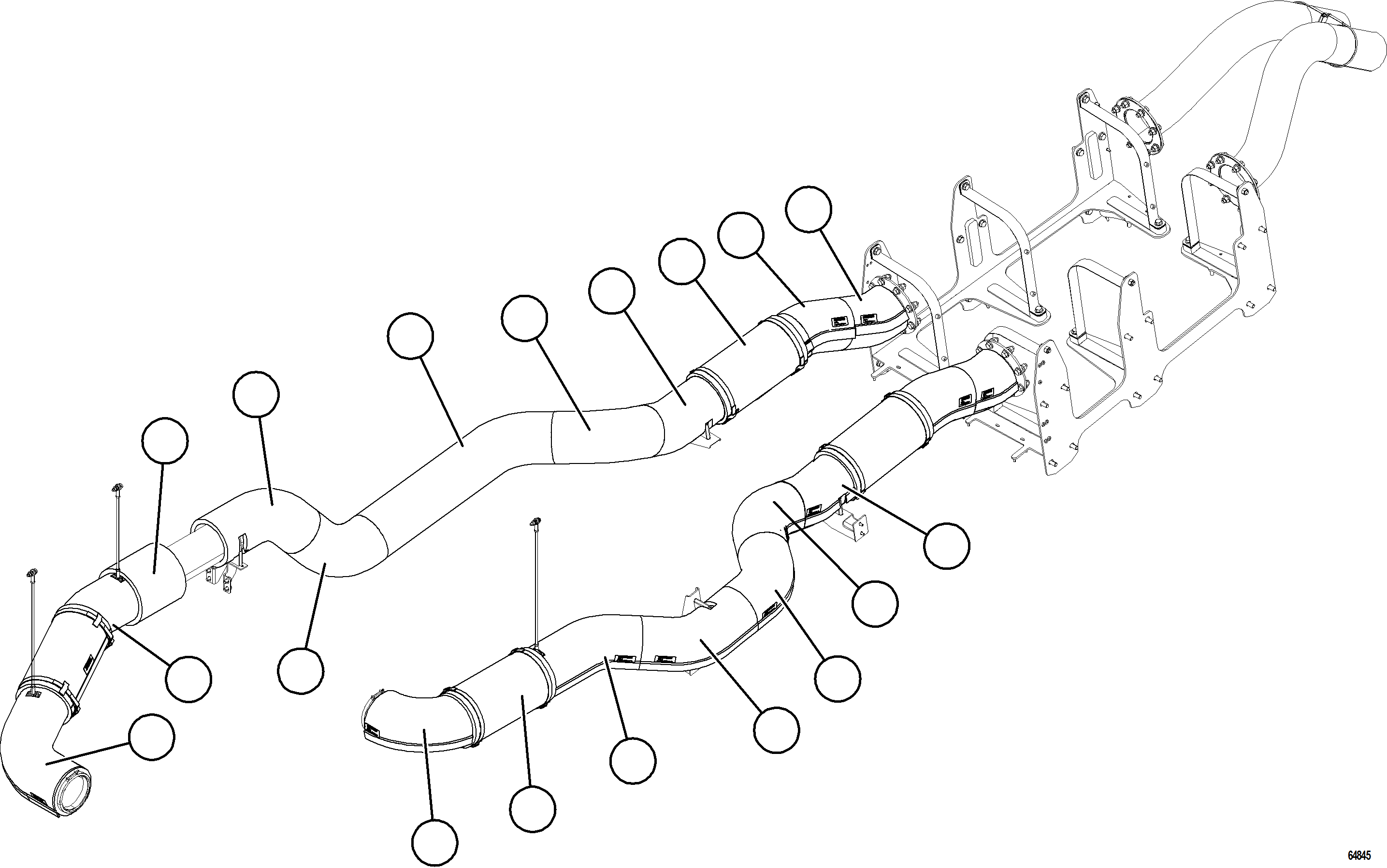 Komatsu parts book diagram for AFE78-ED 930E-5 S/N A40448 - A40450,A40460 - A40462,A40468 - A40470,A40477 - A40479,A40485 - A40487,A40492 - A40494  KW: EXHAUST BLANKETS