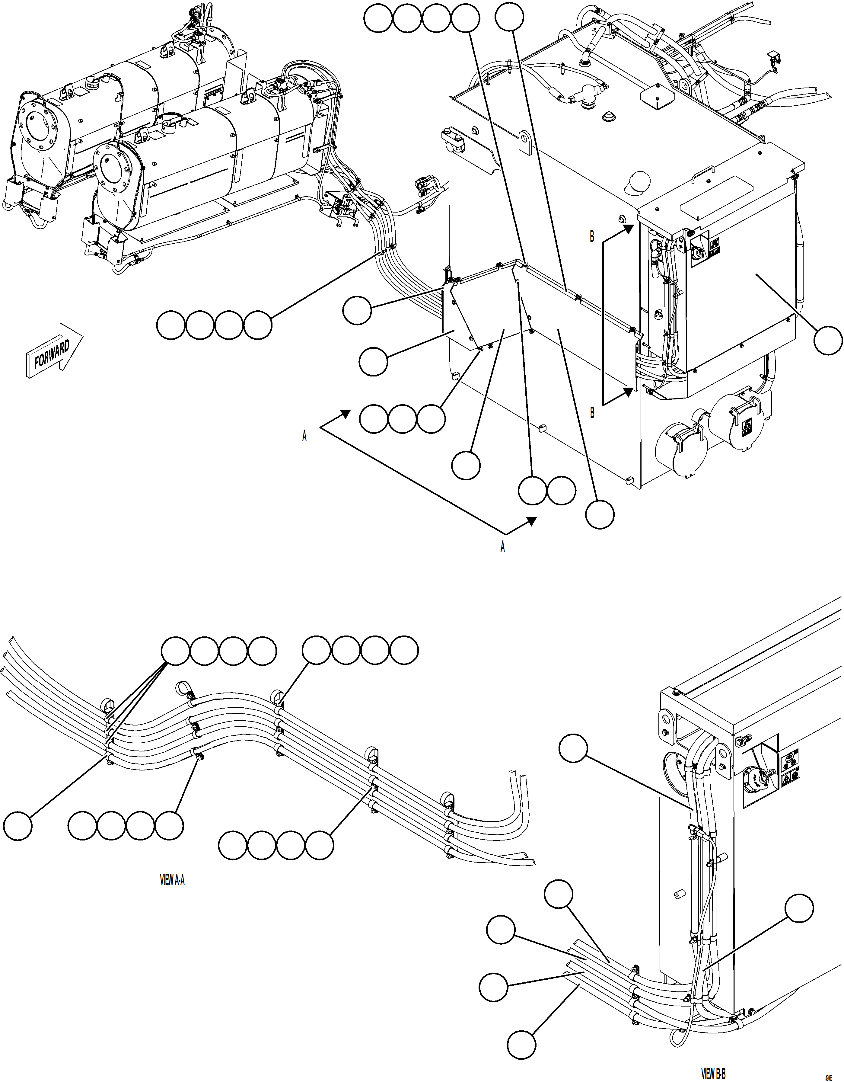 Komatsu parts book diagram for AFE78-ED 930E-5 S/N A40448 - A40450,A40460 - A40462,A40468 - A40470,A40477 - A40479,A40485 - A40487,A40492 - A40494  KW: DEF TANK INSTALLATION