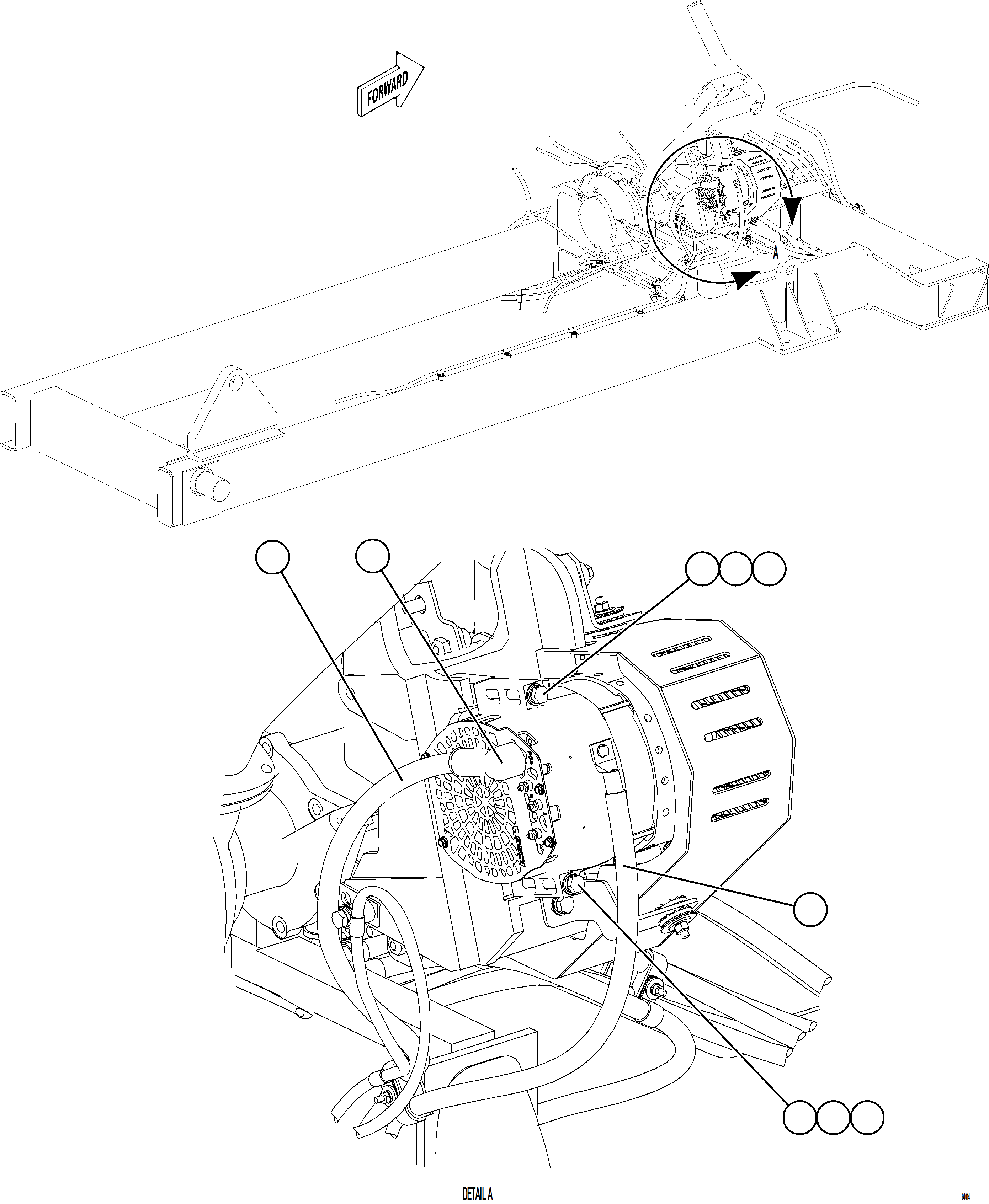 Komatsu parts book diagram for AFE78-EM 930E-5 S/N A40502 - A40505  KSA: BATTERY CHARGING ALTERNATOR WIRING