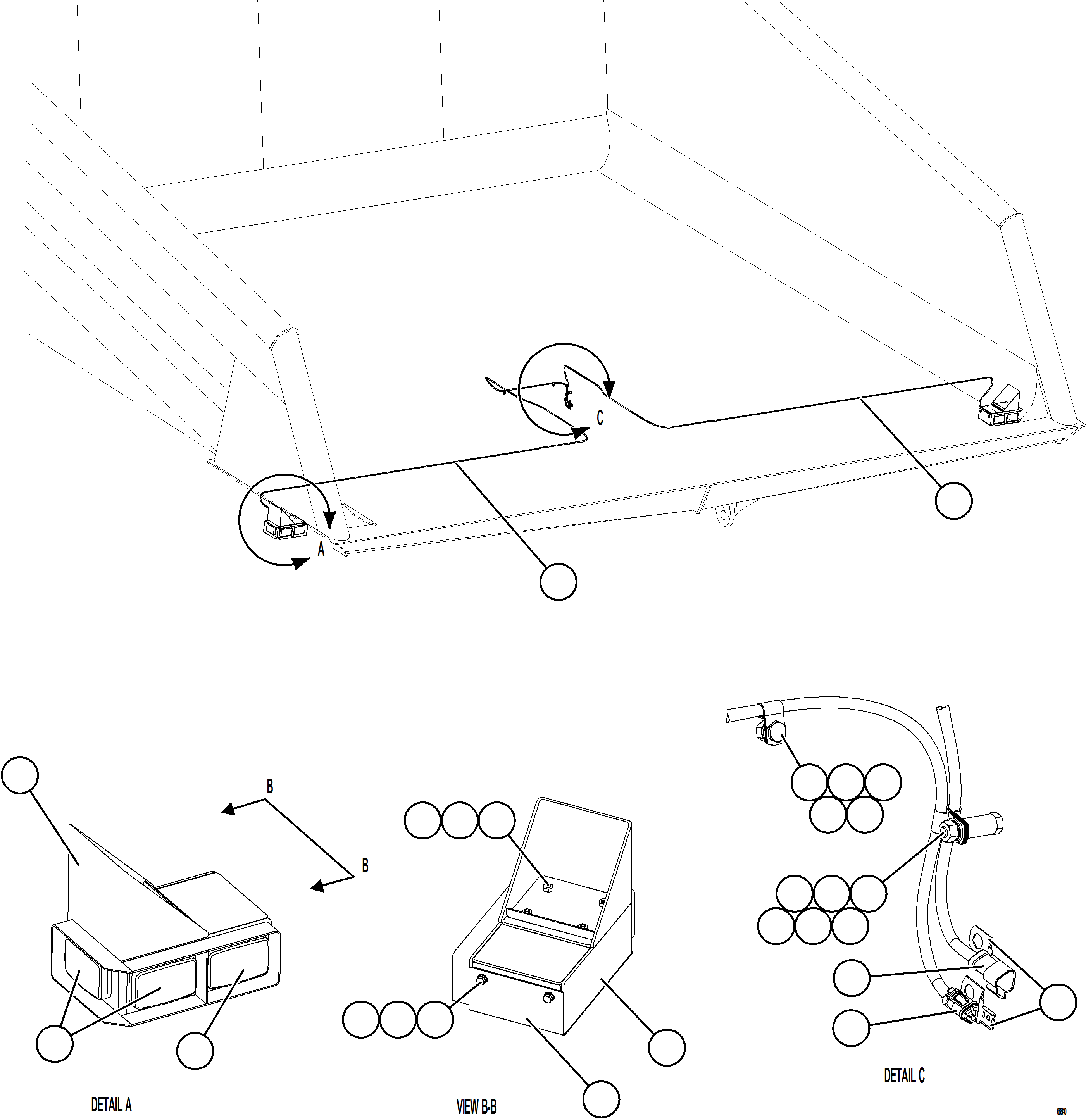 Komatsu parts book diagram for AFE78-EM 930E-5 S/N A40502 - A40505  KSA: DUMP BODY CLEARANCE LIGHTS & TURN SIGNALS