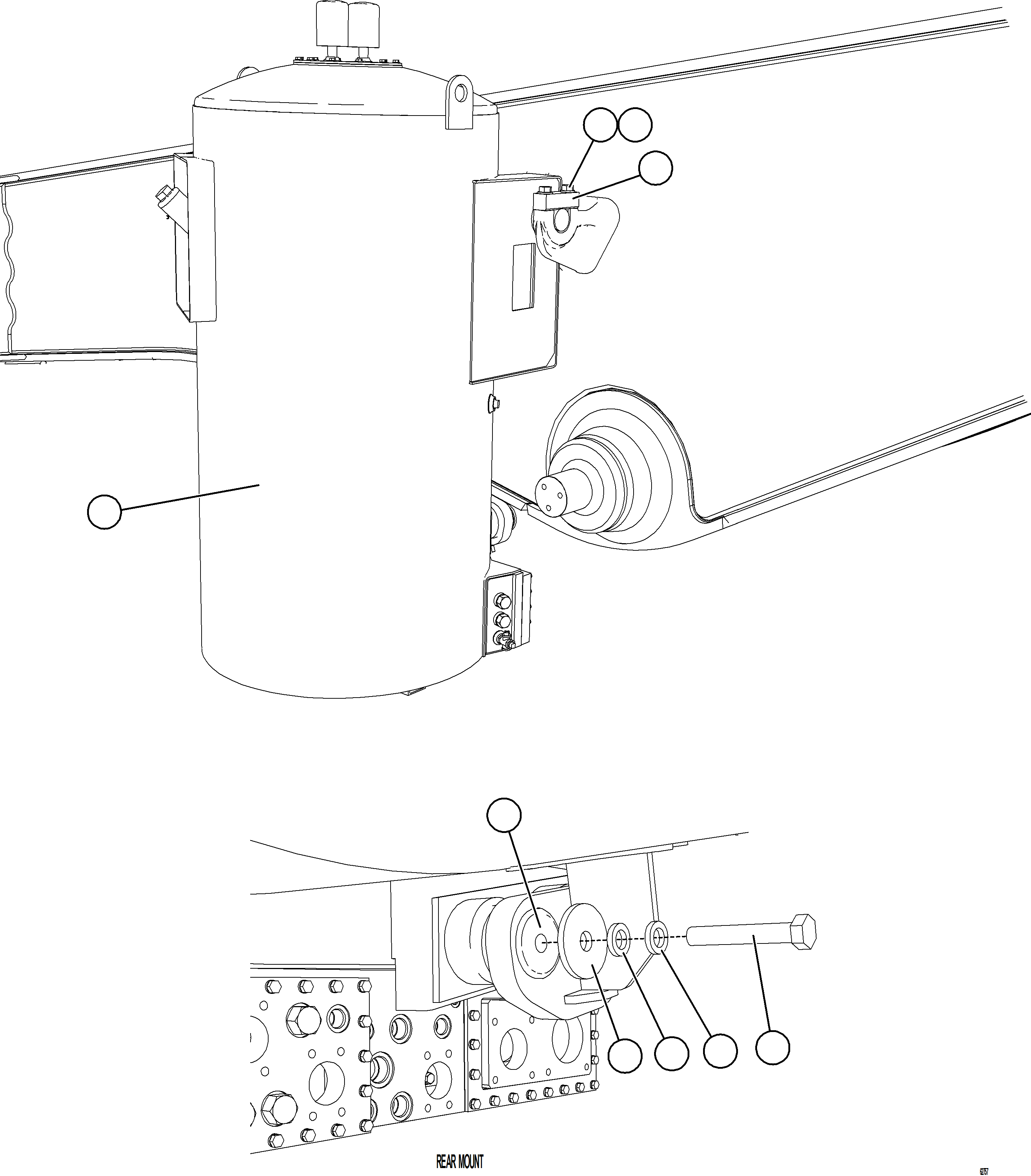 Komatsu parts book diagram for AFE78-EM 930E-5 S/N A40502 - A40505  KSA: HYDRAULIC TANK INSTALLATION